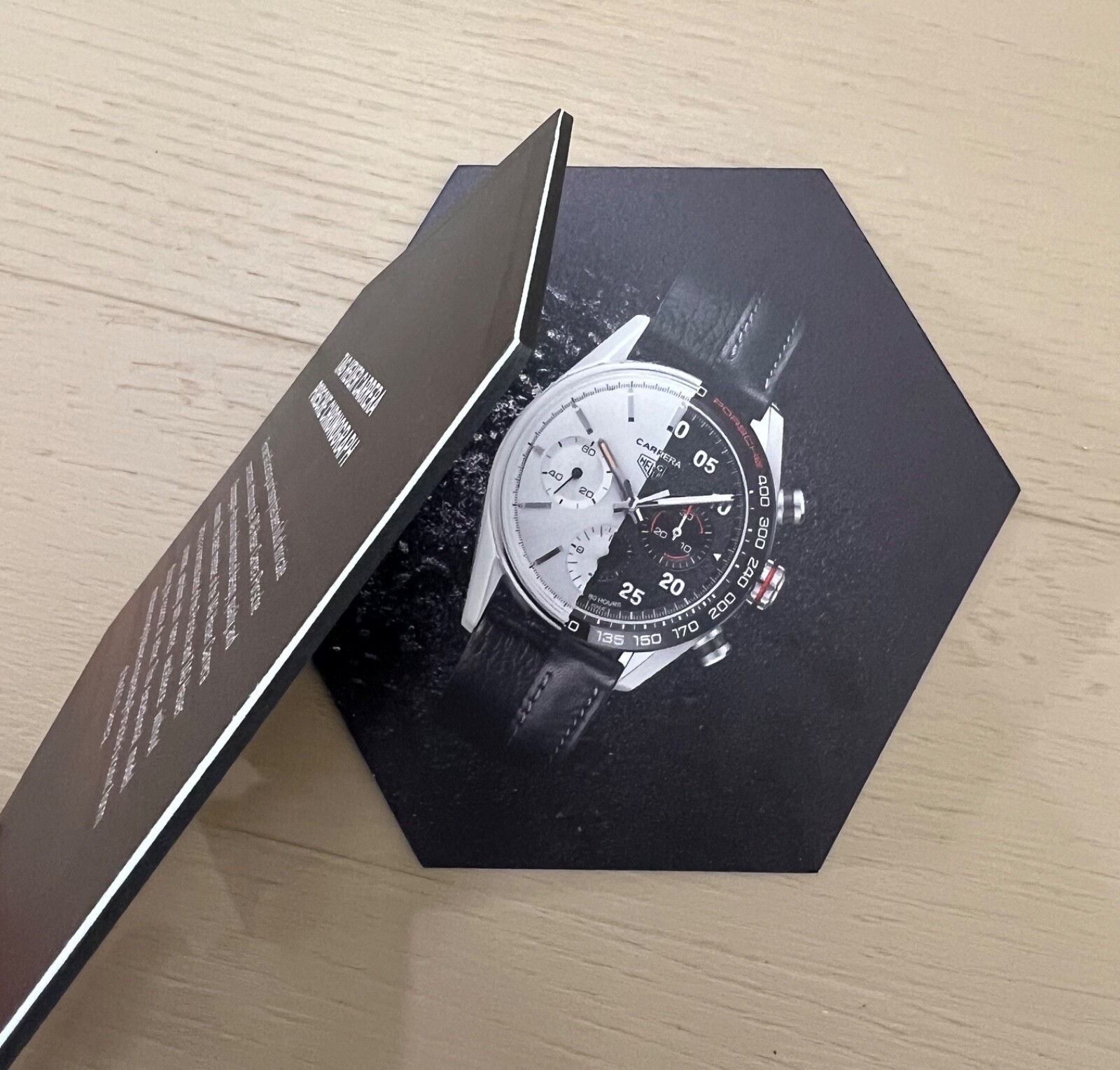RARE Tag Heuer Porsche Carrera Chrono Watch Dealer Store Counter Display 2 Signs