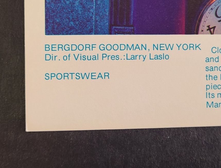 1978 BERGDORF GOODMAN, NY WINDOW DISPLAY PHOTO PRINT CLOCKS CLOCKS CLOCKS