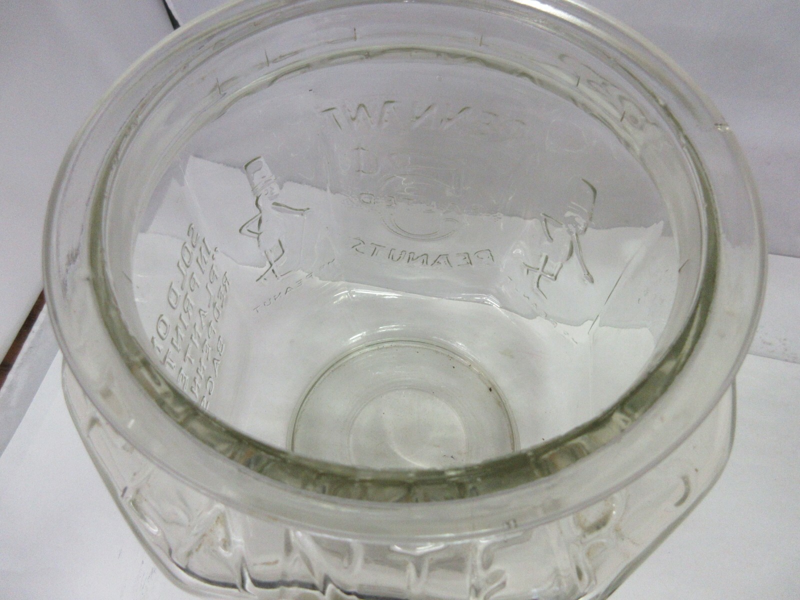 VINTAGE ADVERTISING PLANTERS PEANUT STORE COUNTER GLASS JAR W/ LID M-646