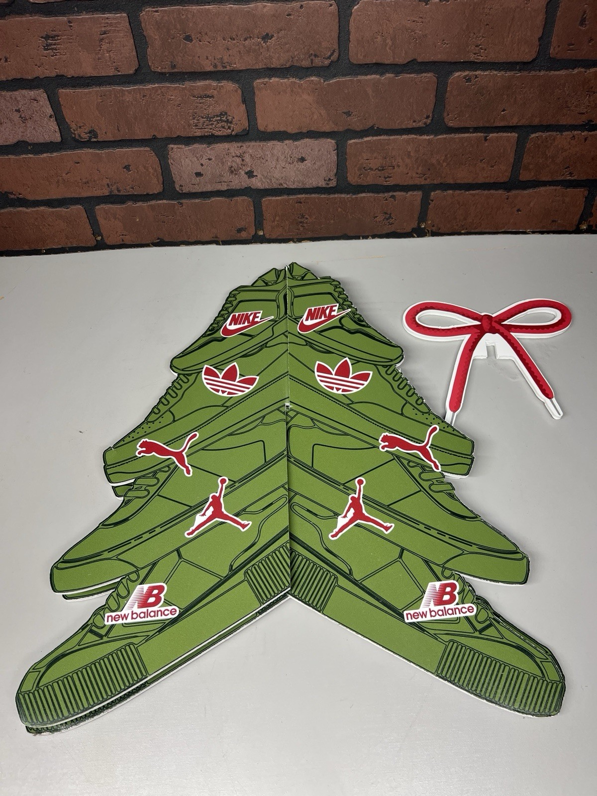 Nike Adidas New Balance Puma Shoe Depot Store Advertising Christmas Tree Display