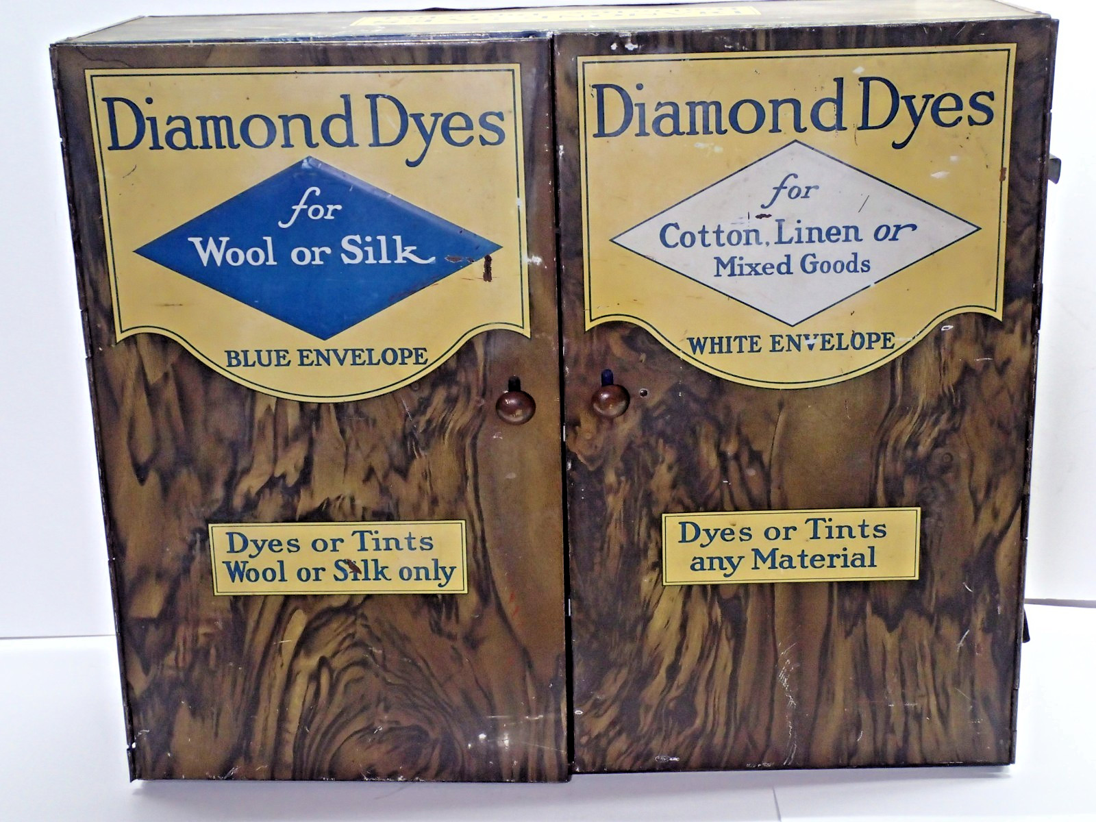 1930’s Diamond Dyes General Store Advertising Cabinet Metal Counter Display