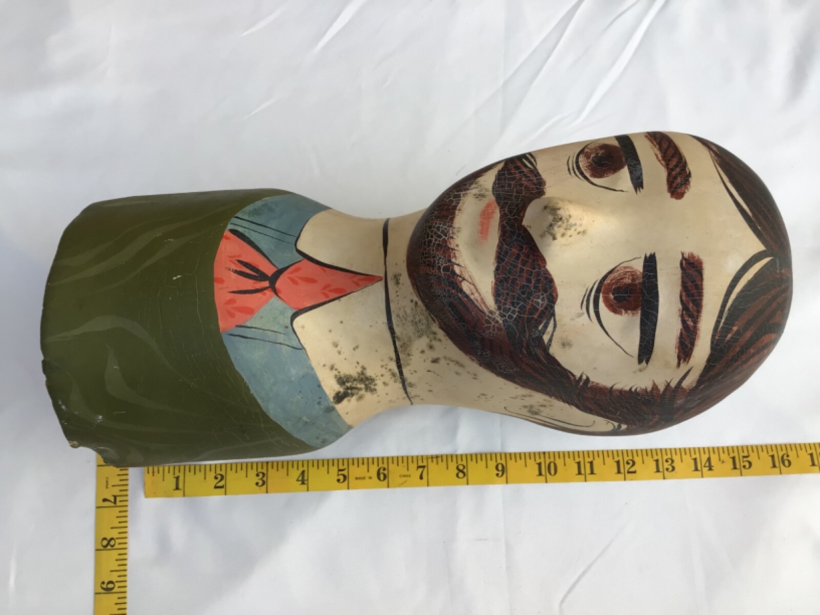 MENS Mannequin HEAD Display Bust Man Hat Hair Wig Stand BARBER Mustache Beard OG