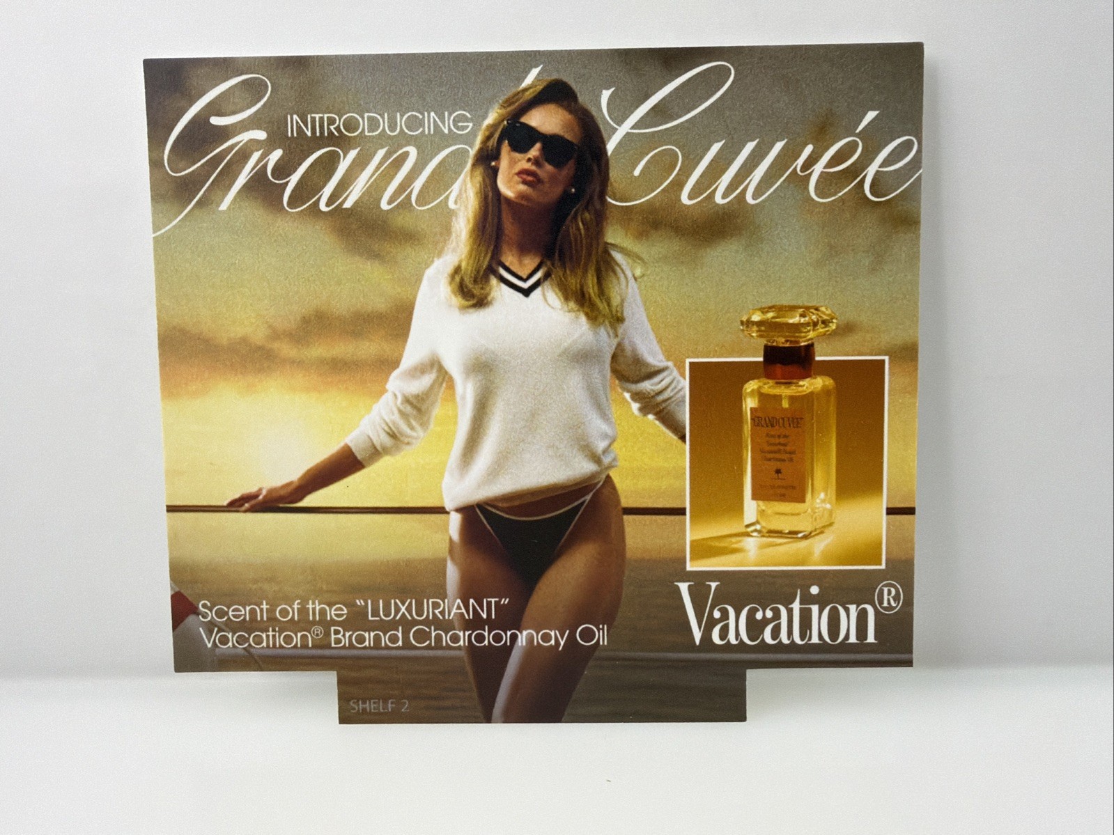 Vacation Promo Placard Set Grand Cuvée Shimmer Whip Glow Coconut Oil Display Lot