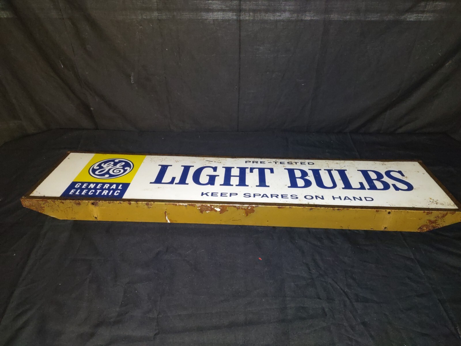 Vintage GE General Electric Light Bulb Double Sided Advertising Display Sign 41″