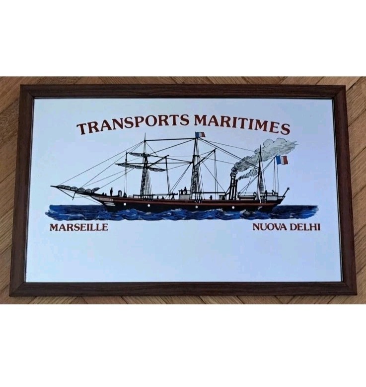 ADVERTISING MIRROR FRAME-SEPHORA TRANSPORTS MARITIME-MIRROR PICTURES SHIP