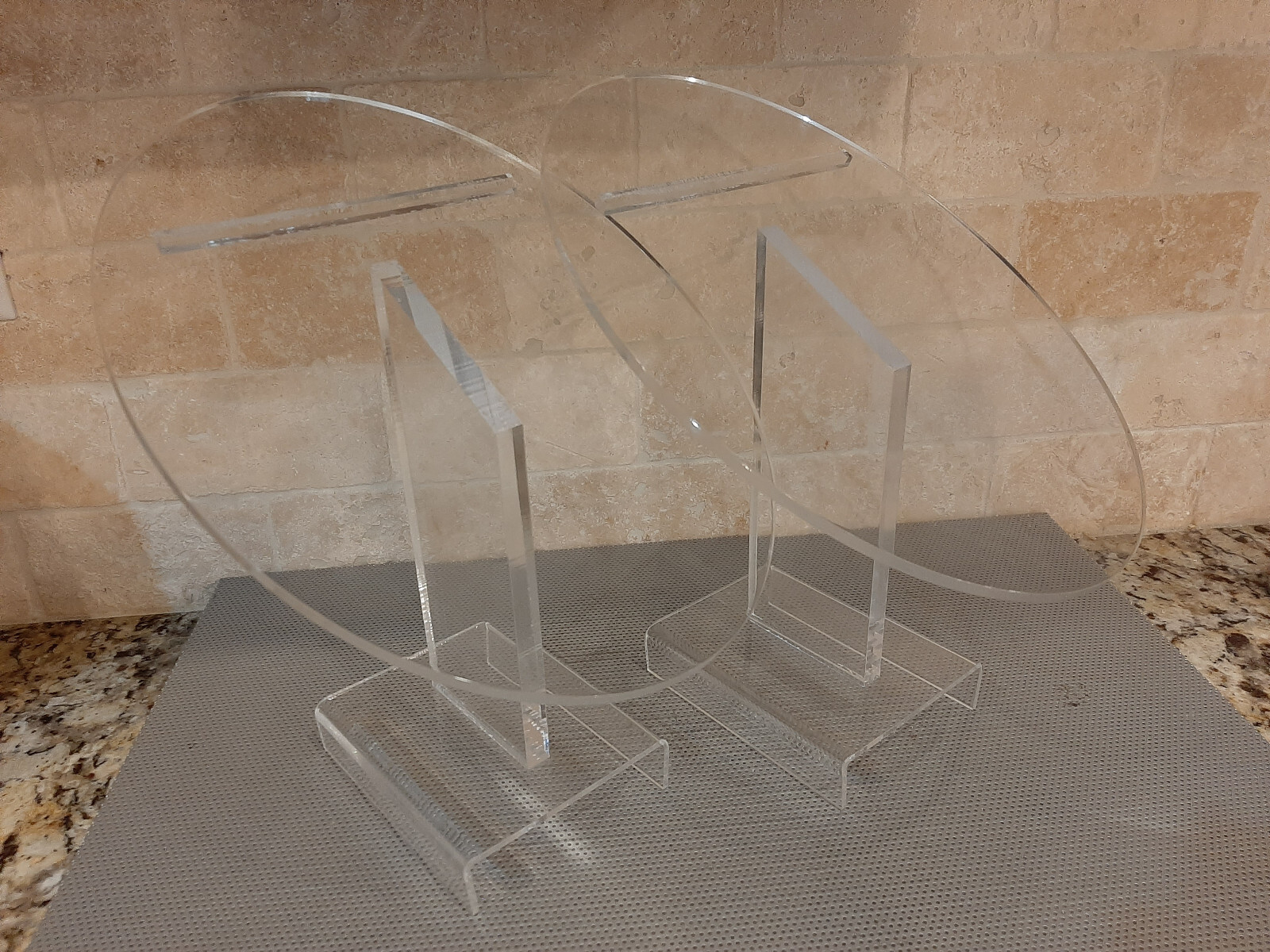 Vintage Two Acrylic Lucite Store Shoe Displays Stands (from SteinMart Store)