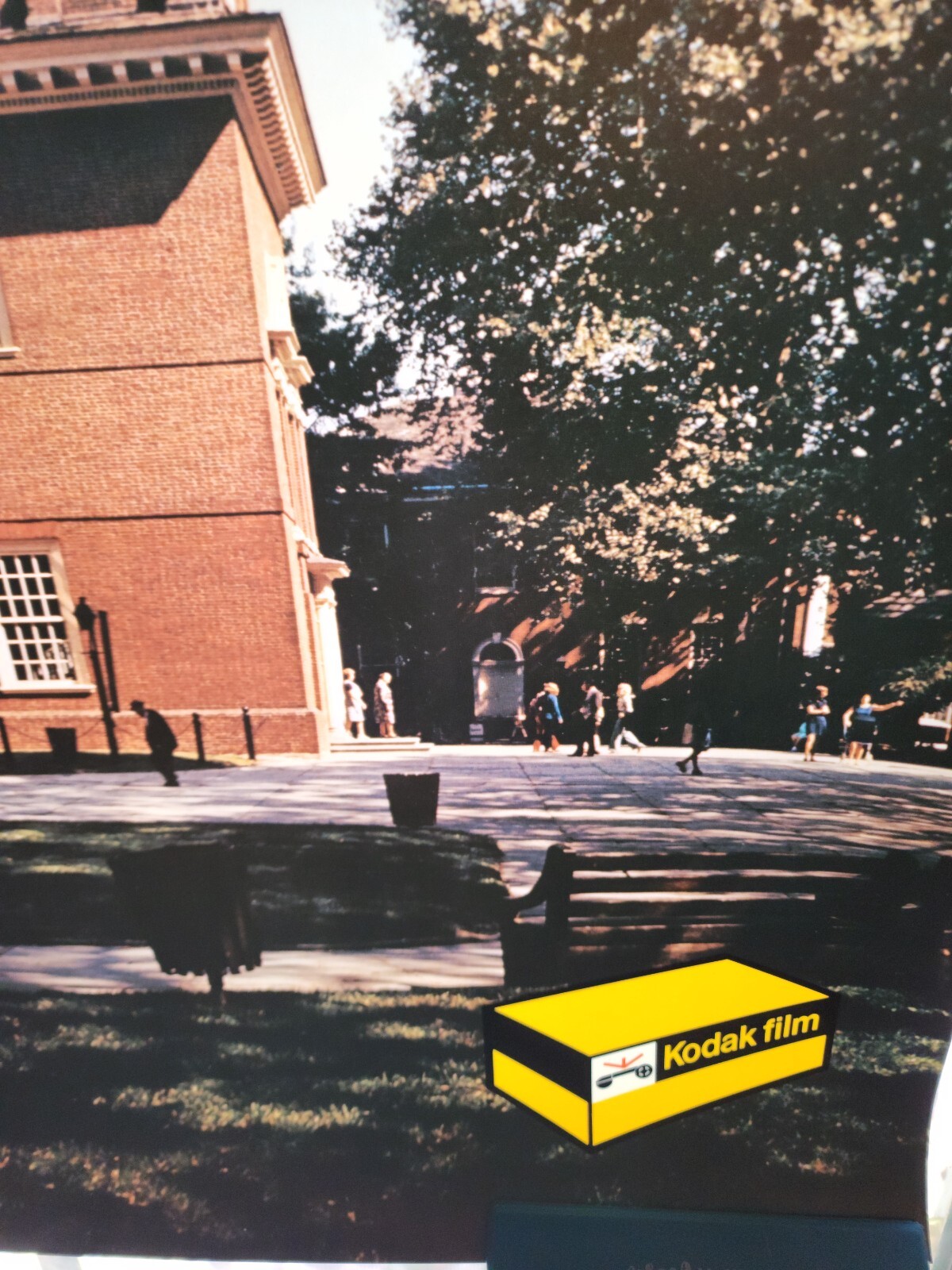 Vtg 1970’s Kodak Film Transparent Store Display Ad Mylar University Clock Tower