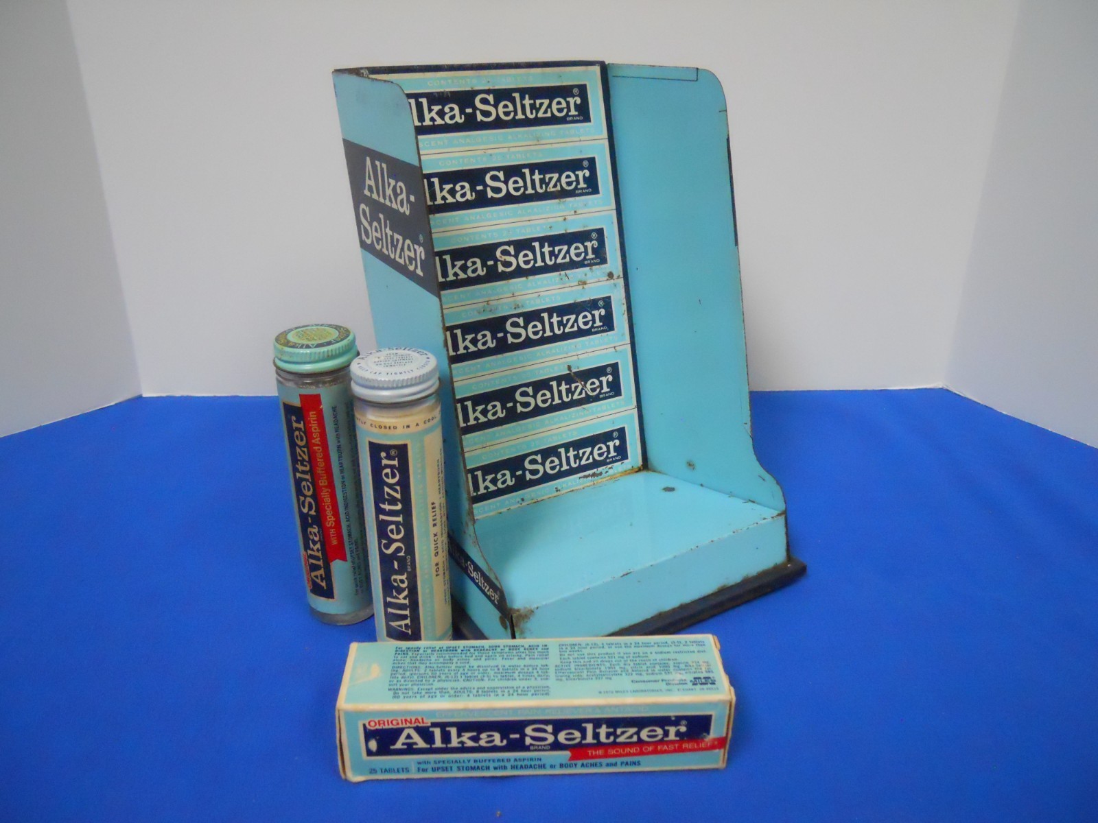 Vintage ALKA-SELTZER Counter Display w Tape Dispenser General/Country/Drug Store