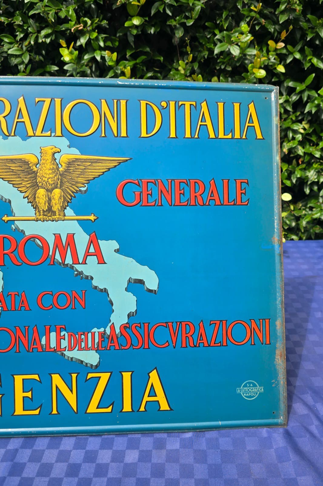 Insegna Tabella Litografata Assicurazioni D’Italia