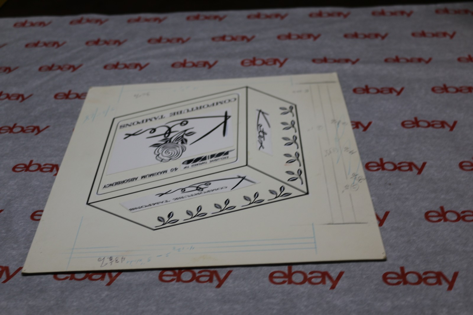 Vintage 1968 Kotex Comfortube tampons ARTIST PROOF cardboard advertising sign