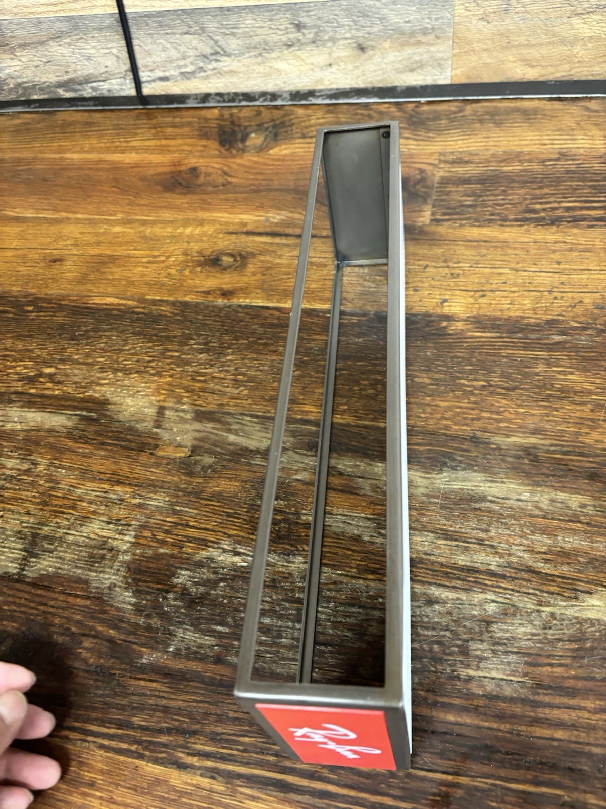 Ray-Ban Countertop Display 2” Riser Stand Iconic Logo White Top Patina Base