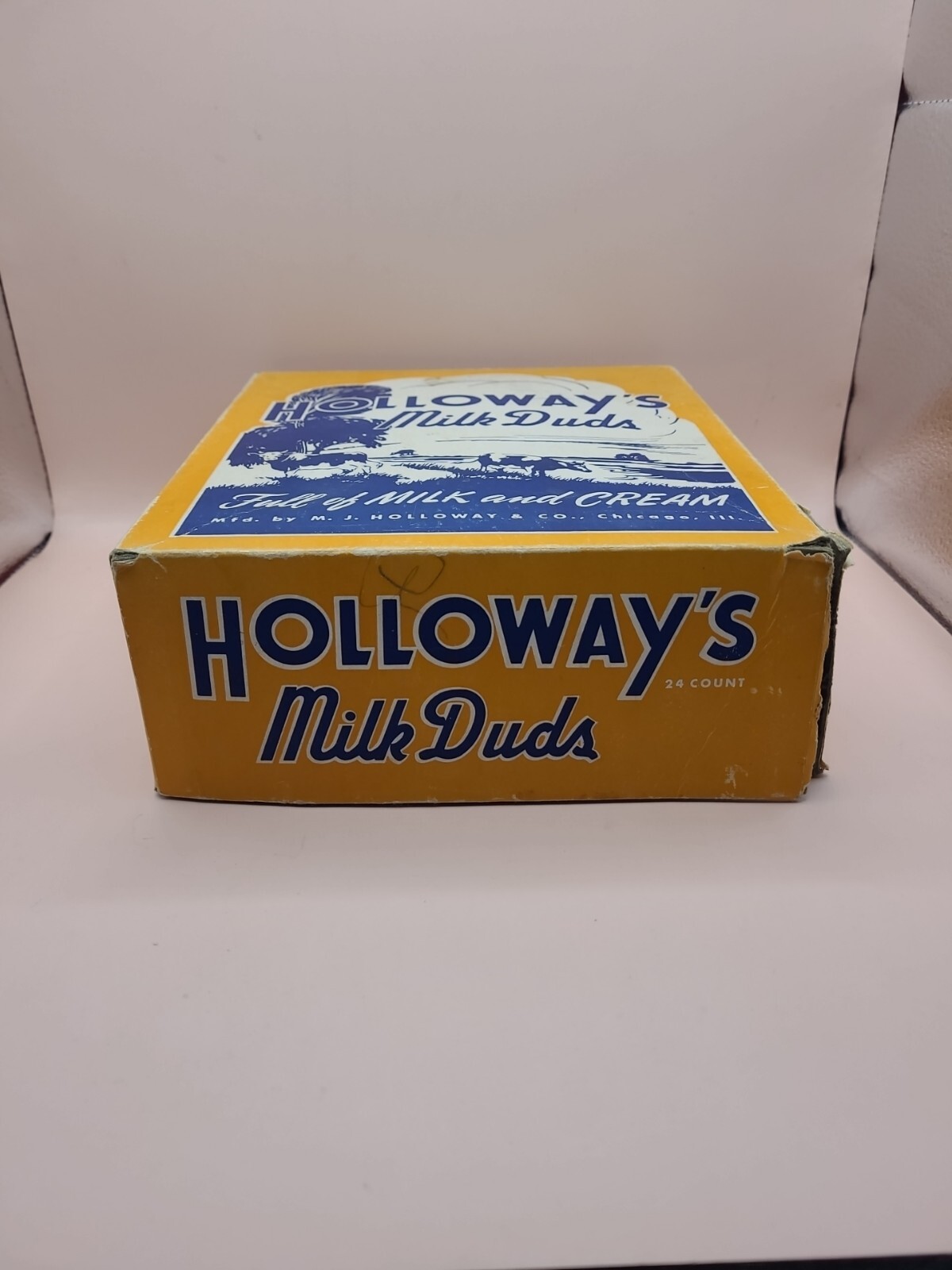Vtg 50’s Holloway’s “Milk Duds” Display Box – RARE- Used, Fair Cond