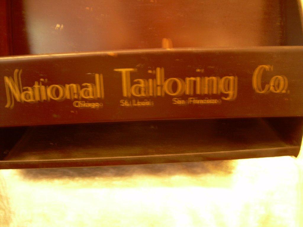 Vintage National Tailoring Co. Metal Display Shelf, Advertising, c. 1890-1920