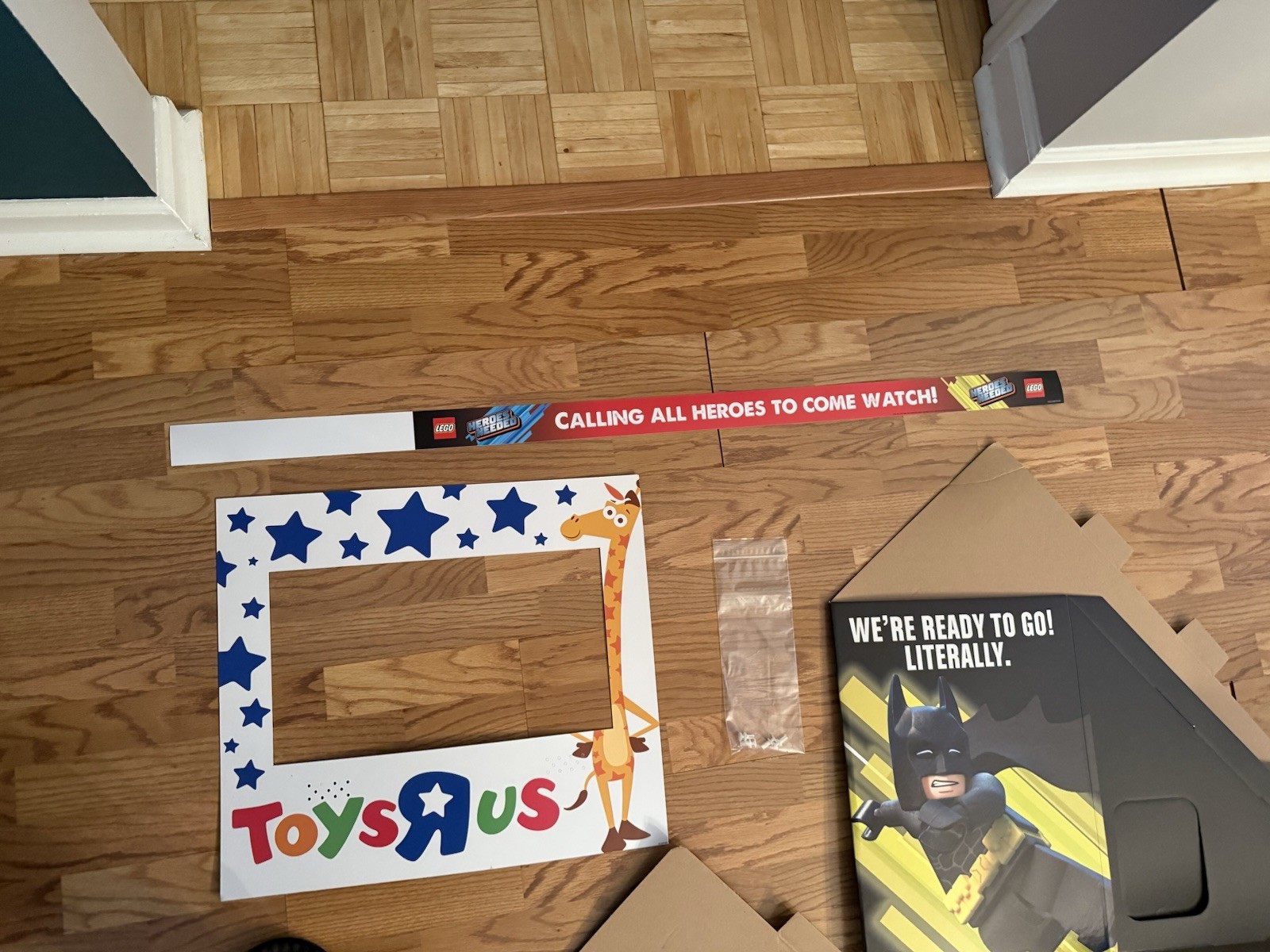 LEGO Heroes Needed Toys R Us Endcap Sign Kit