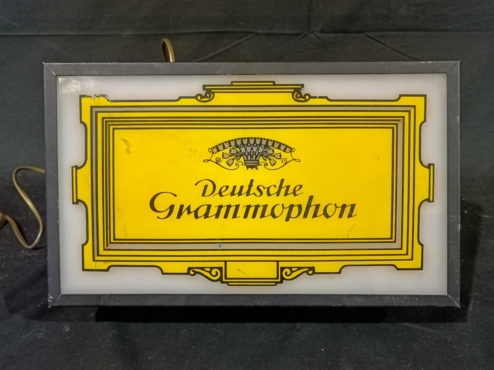 Antique Deutsche Grammophon Neon Light Sign 1970s 900s Advertising Sign