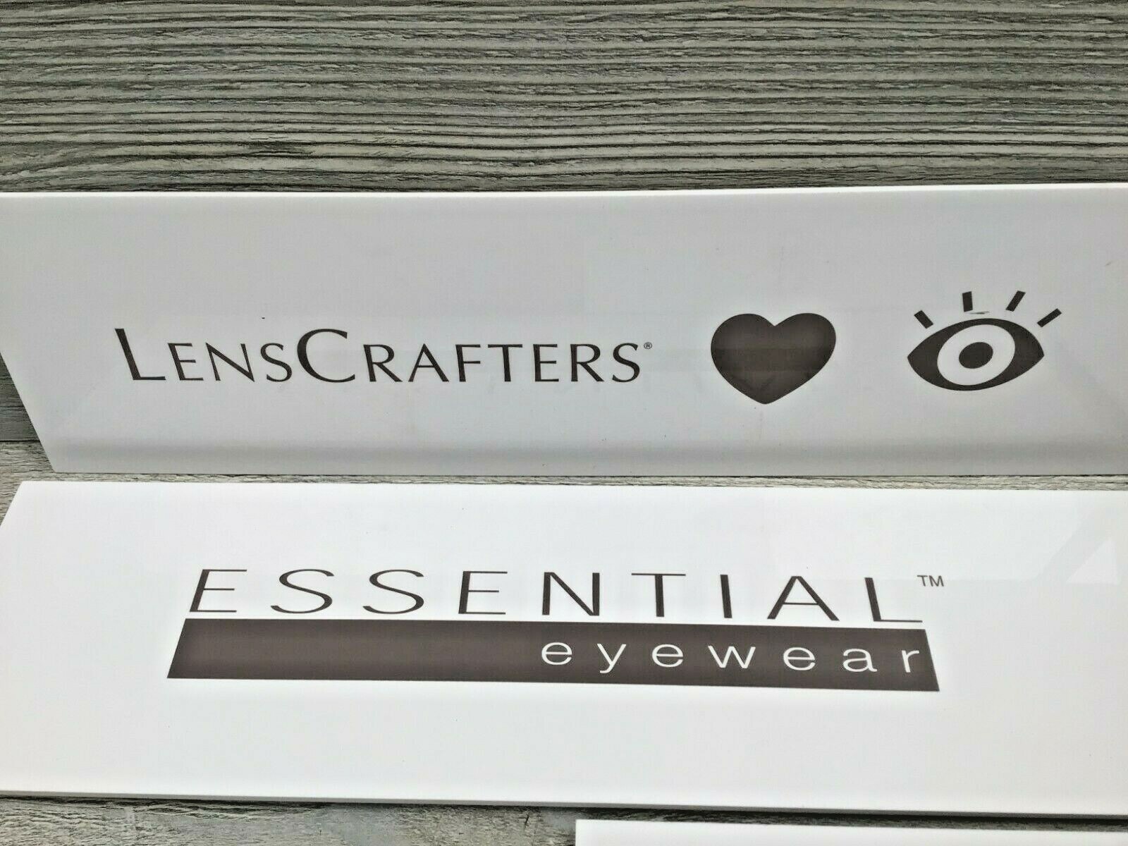 5 Plastic Eyewear Store Display Signs Brooks Brothers Carolee ++ 14″ x 4″