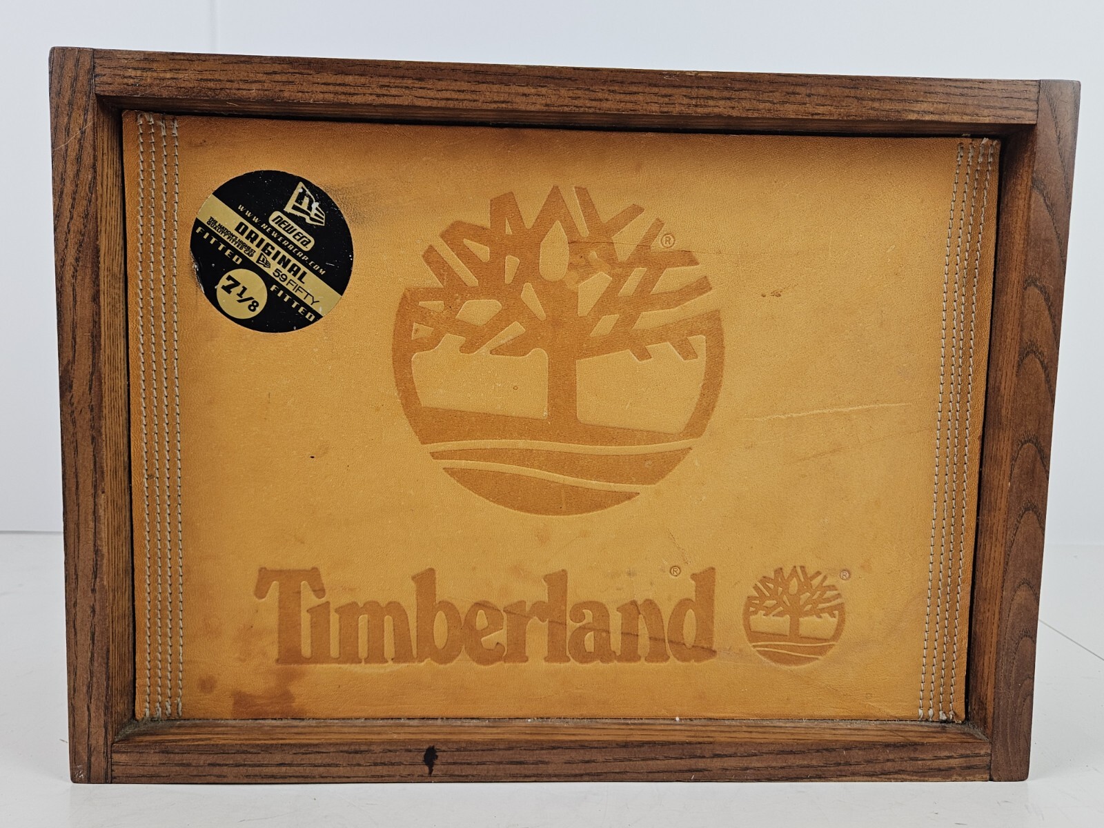 Vintage TIMBERLAND BOOTS Wooden Dealer Store Advertising Display Sign