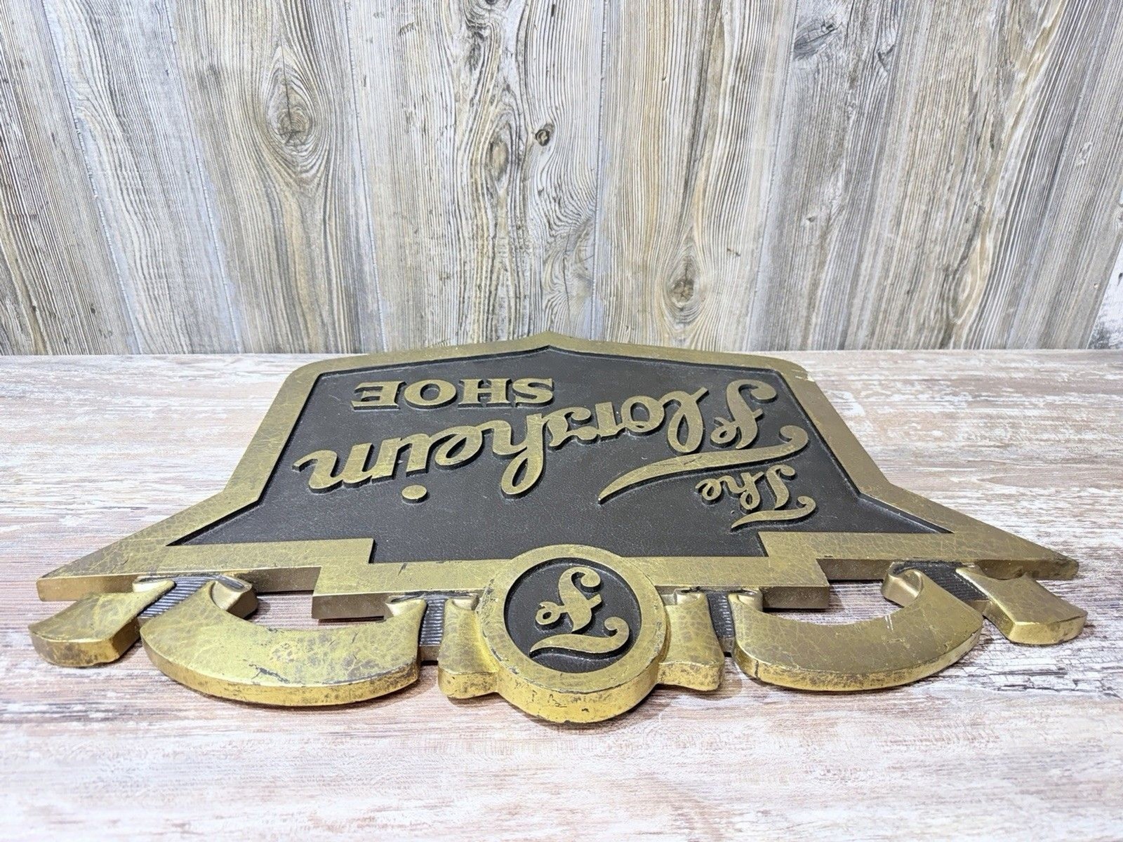 HTF Florsheim Shoe Vintage Advertising Early Composite Hanging Sign 28” x 20”
