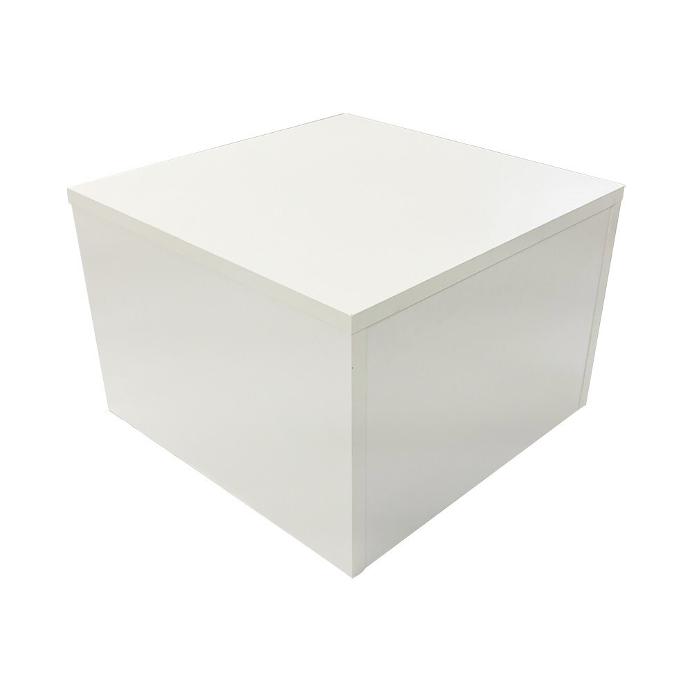 White 18” x 18” x 12” Cube Pedestal Display Knockdown Base Retail Fixture