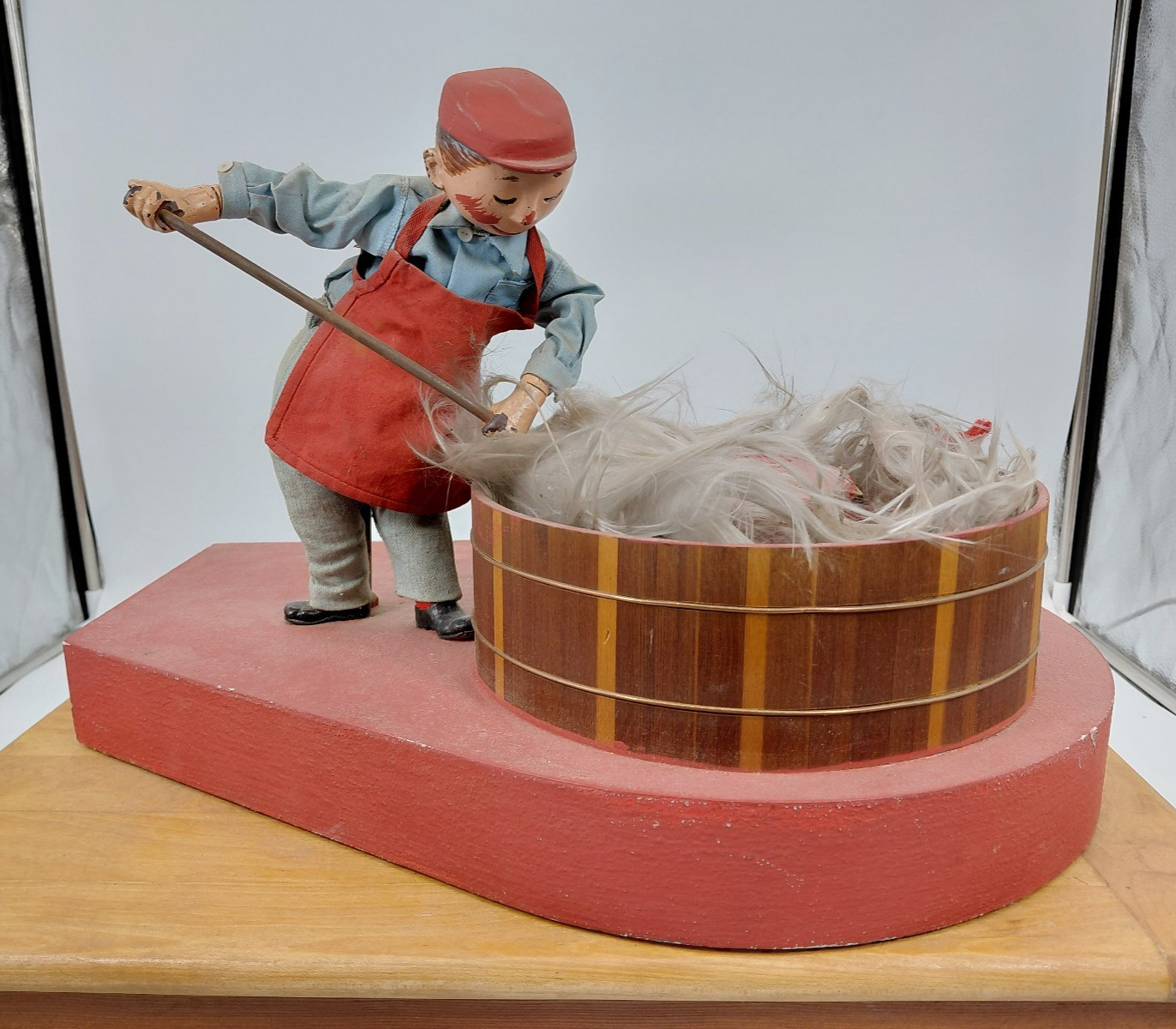 Antique Automaton Animated Cast Iron Window Store Display Figure WORKING