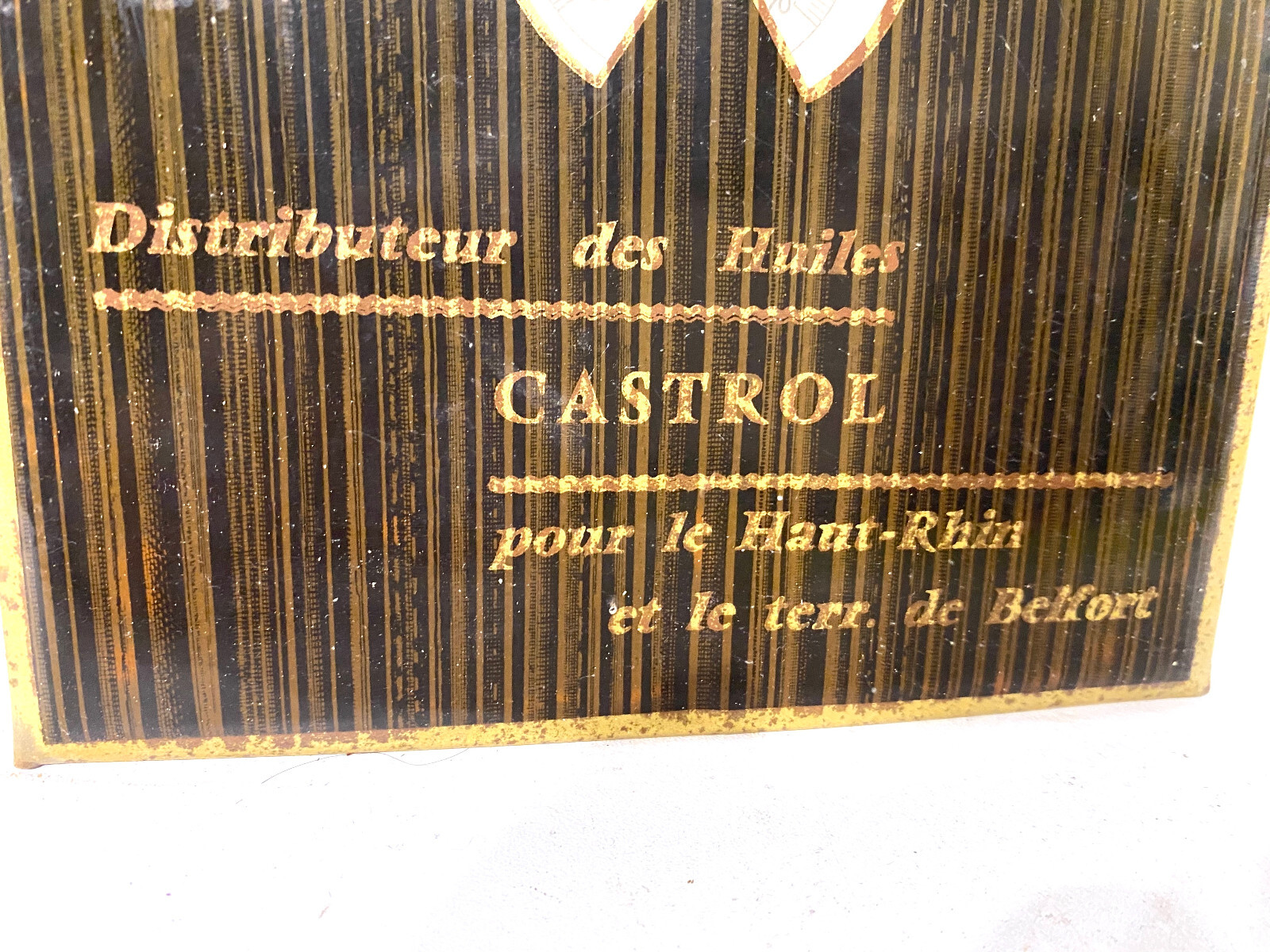 Antique Castrol VELECLAIR MULHOUSE Oil Dispenser Thermometer Plate