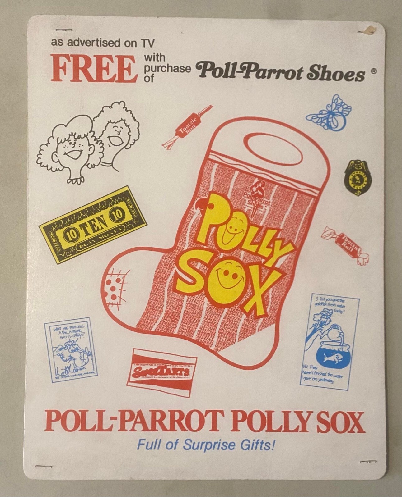 Vintage 1960s Poll-Parrot Polly Sox Retail Store Advertising Display Standee