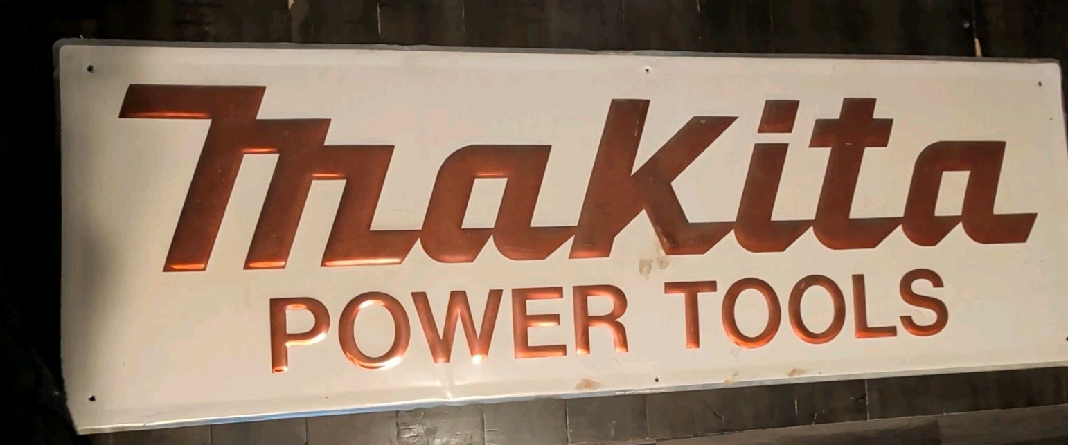 VTG Aluminum Sign Scioto Makita Power Tools 36″ X 12″ Store Display