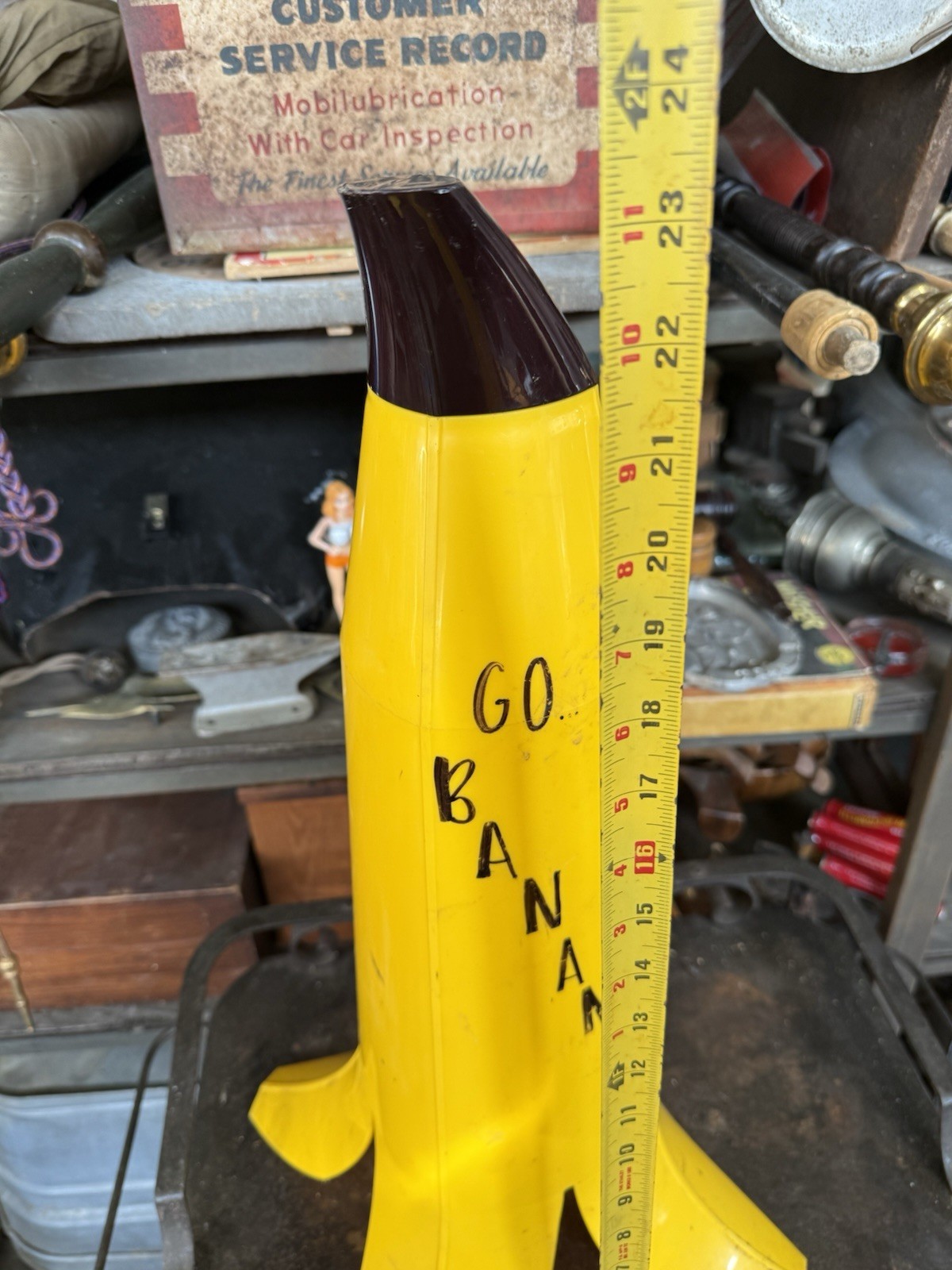 Vintage Hand Dipped Frozen Bananas Plastic Banana Peel Advertising Sign Carnival