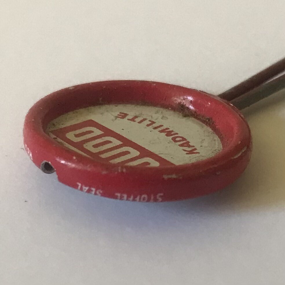 Judd Kadmilite Screw Pin 3 inch Advertising Character Display Metal Red Tool VTG
