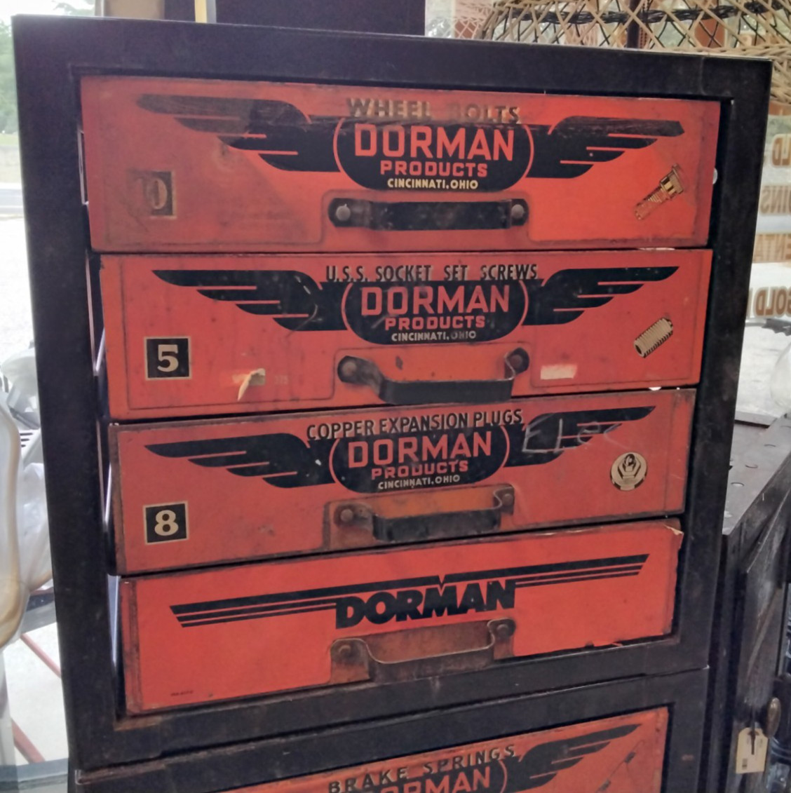 Vintage Dorman Auto Parts Bin 4 Drawer Cabinet Counter Organizer #1