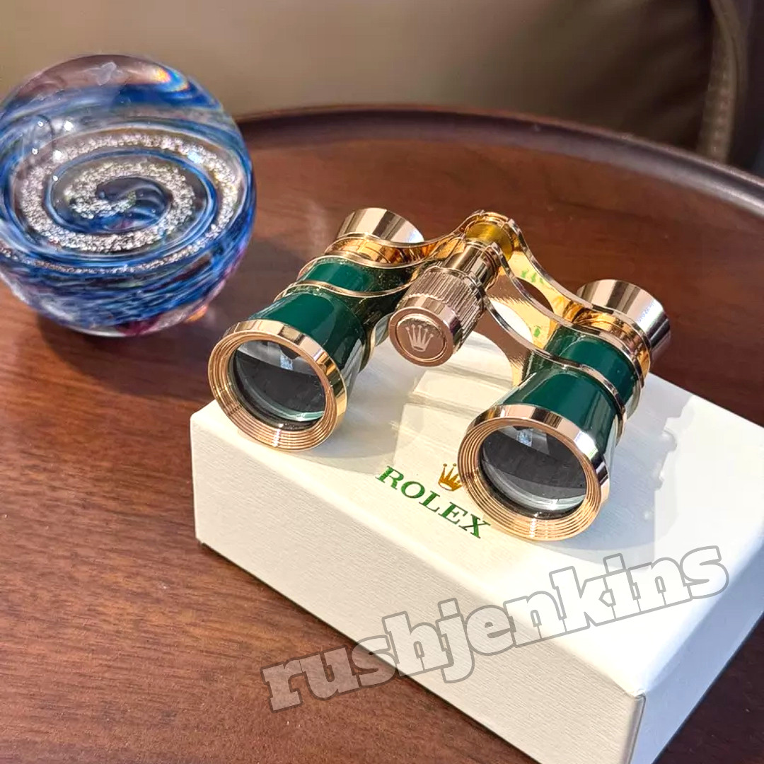 ROLEX Green Gold Opera Binoculars Luxury Collectible Desk Decor Rare