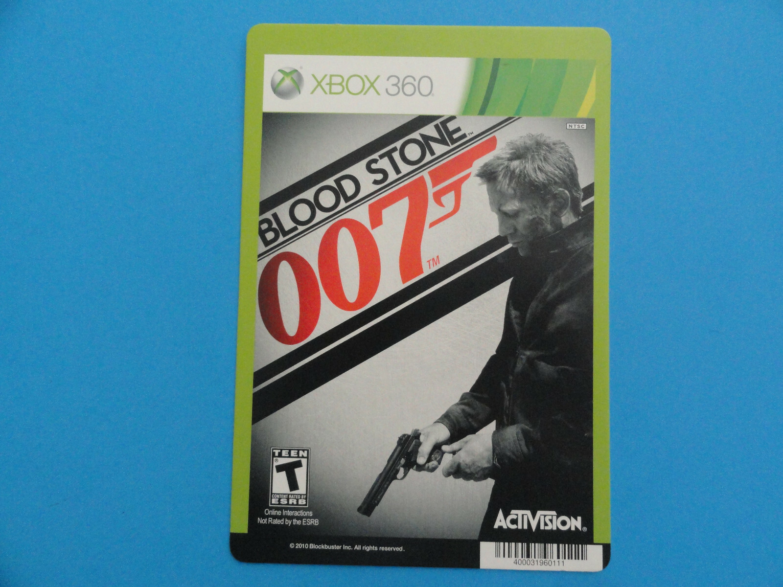 XBOX 360 007 BLOOD STONE BLOCKBUSTER VIDEO SHELF DISPLAY BACKER CARD
