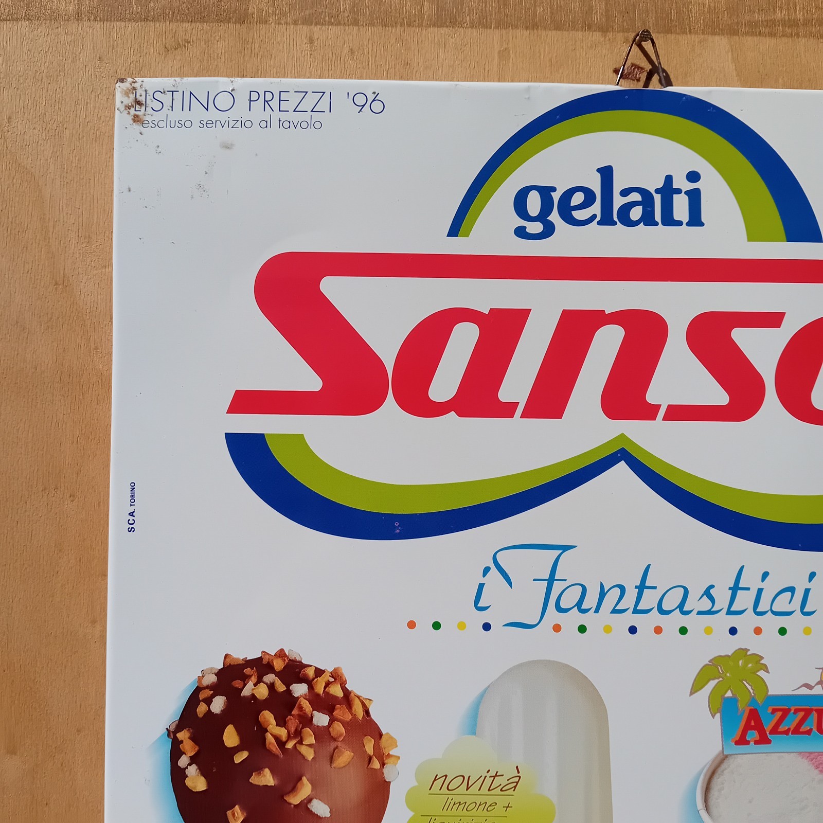 1996 Sanson Ice Cream Table Sign