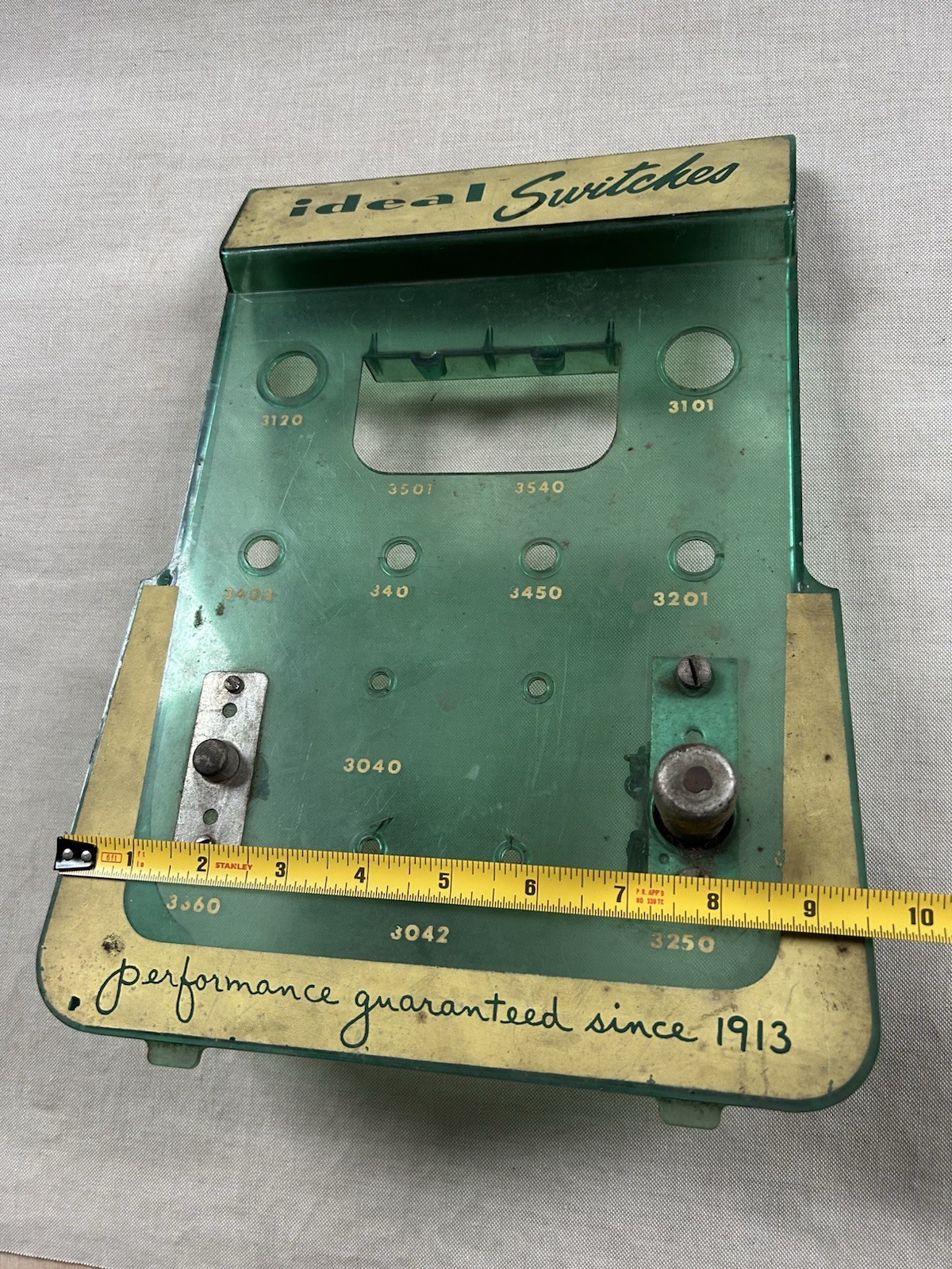 Mid Century IDEAL SWITCHES Store Counter Display Acrylic Hardware Sign Ad Vtg