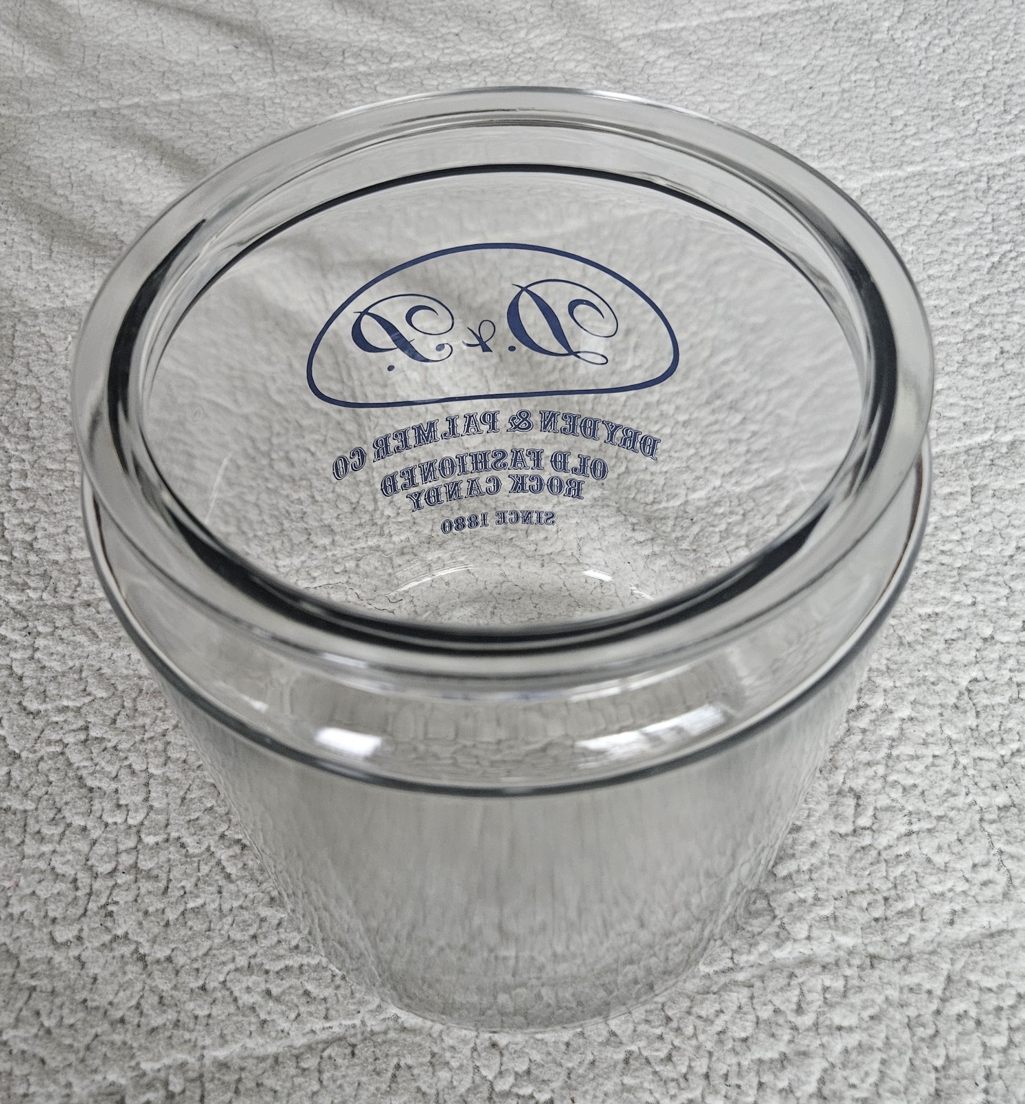 Vtg D&P Dryden & Palmer Glass Rock Candy Jar + Lid 14″ x 9″ | Gen. Store Display
