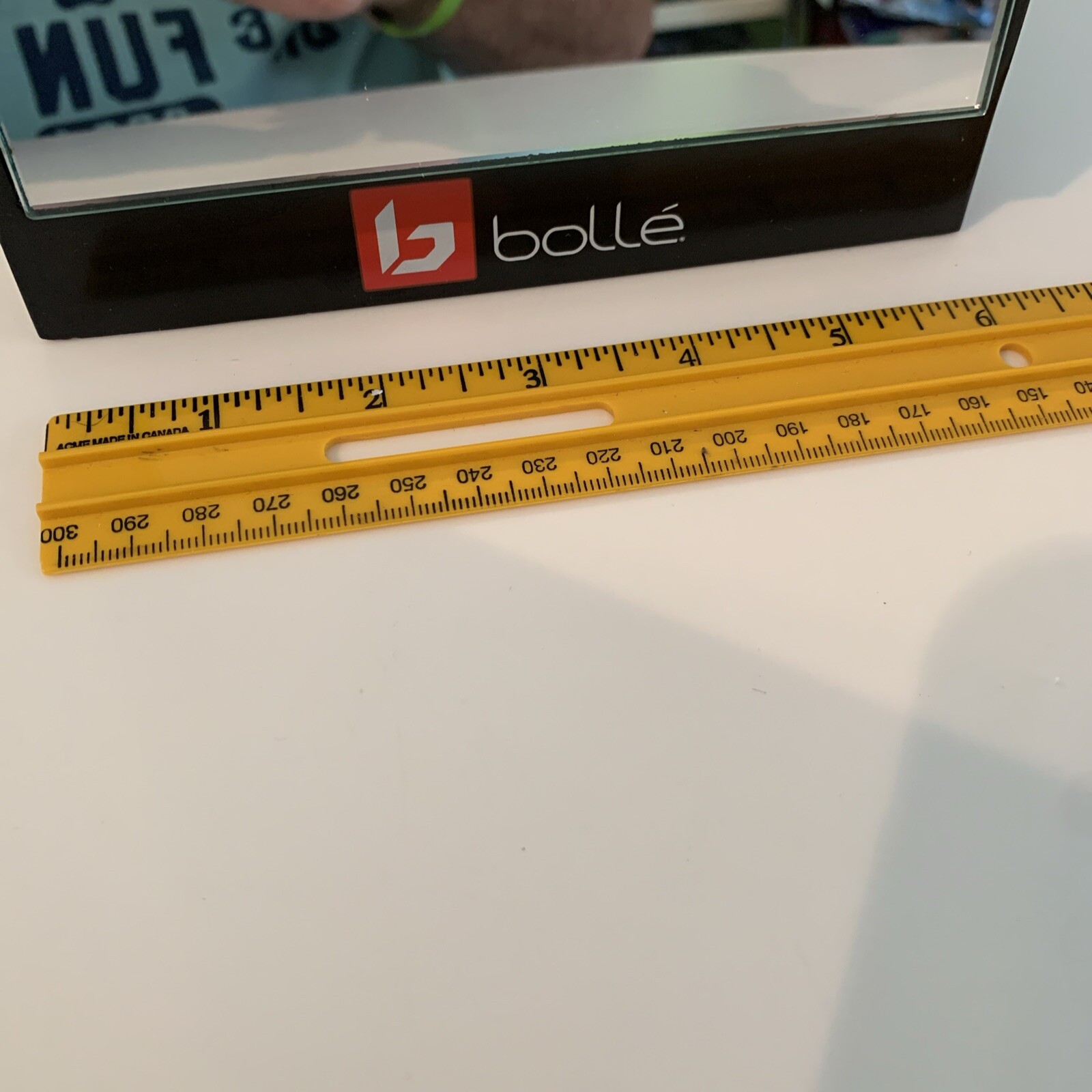 bollé Store Display Bolle Countertop Mirror Rare Heavy Mirror Metal Stand #1