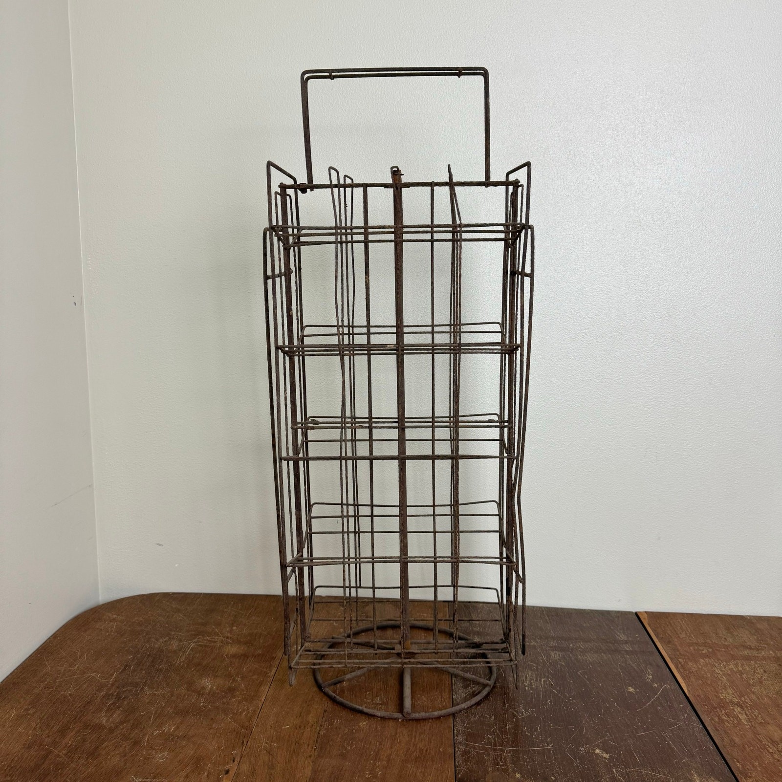 Vintage Shabby Chic Metal Wire rotating merchandise Floor display Vendor Booth