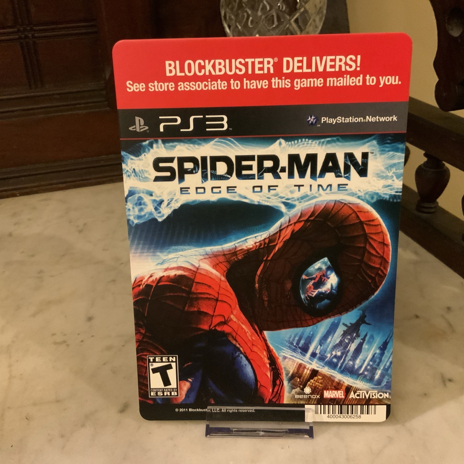 Lot of 2 SPIDER-MAN PS3 PLAYSTATION BLOCKBUSTER BACKER CARDS 5.5″X8″