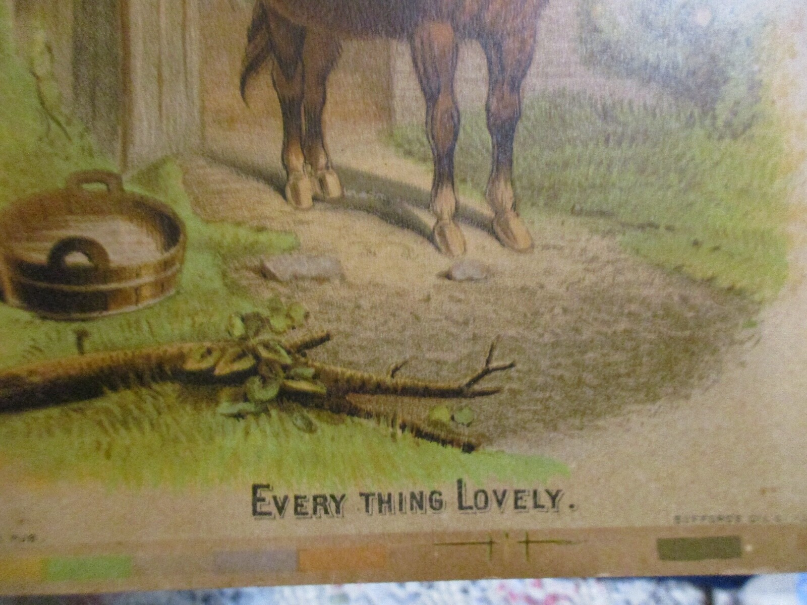 2 DONKEYS1800s Bufford’s Oil ChromoLithograph HOME SWEET HOME “NO ONE LOVES ME”