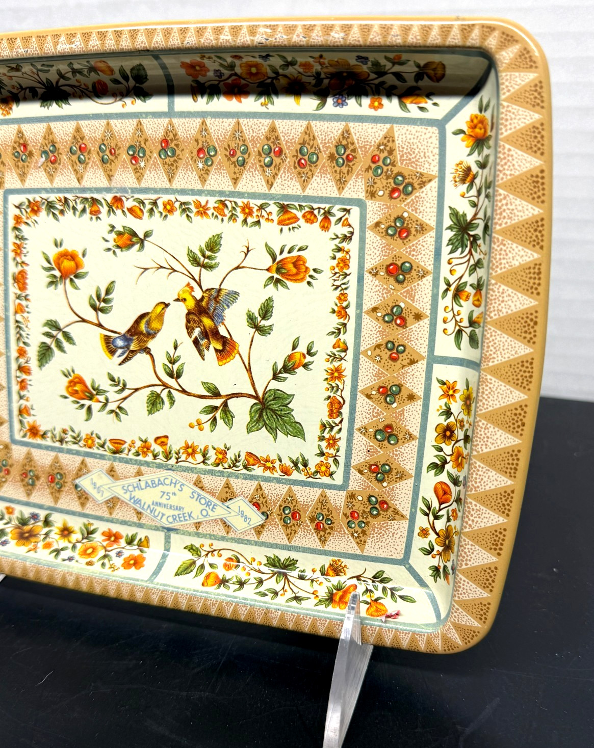 Commemorative Schlabach’s Store Walnut Creek 75 Anniversary Daher Tray 1907-1982