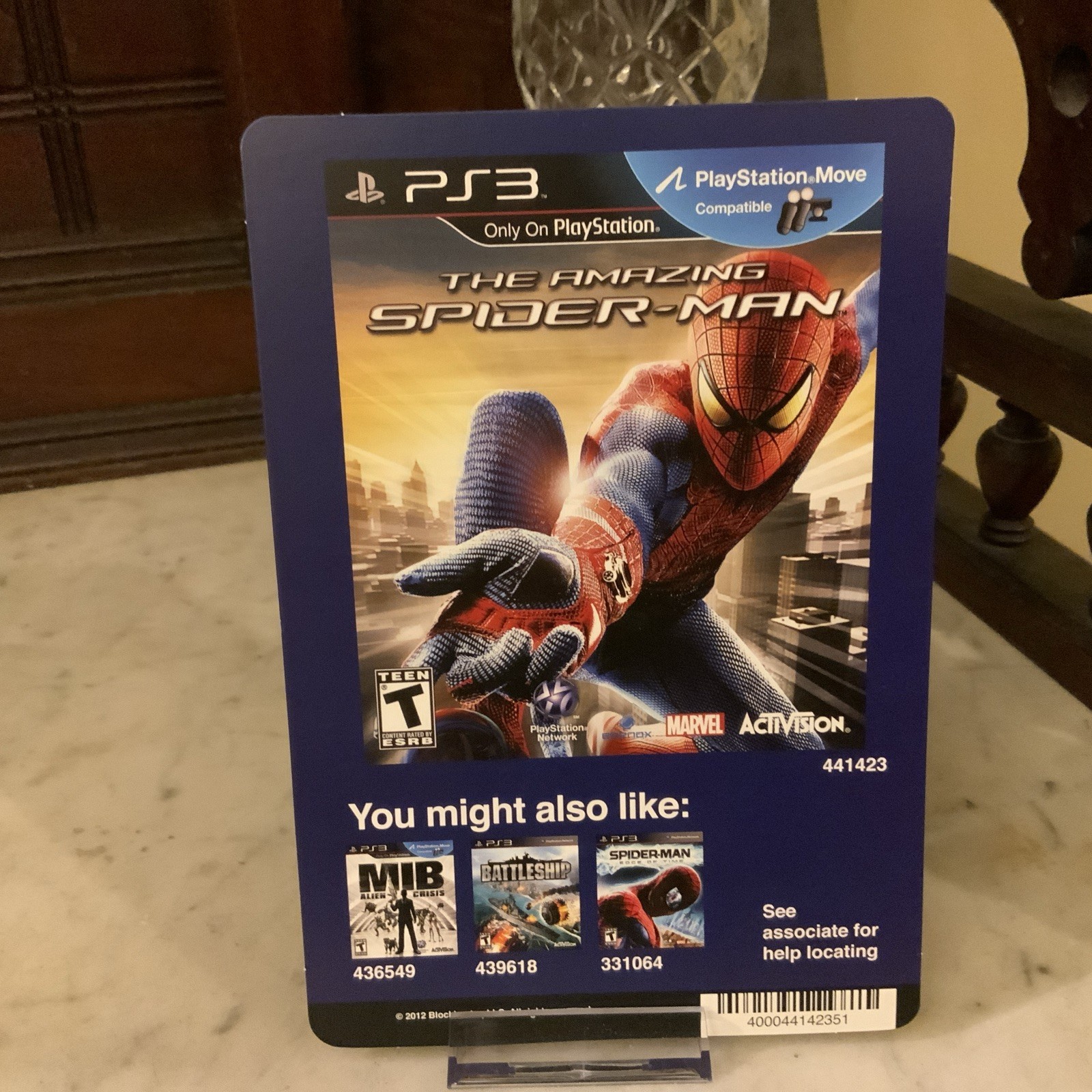 Lot of 2 SPIDER-MAN PS3 PLAYSTATION BLOCKBUSTER BACKER CARDS 5.5″X8″