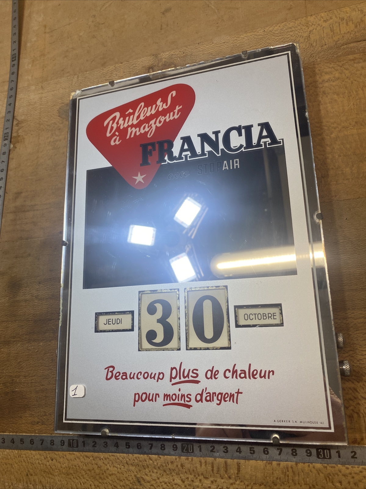 old advertising calendar PERPETUAL Francia Oil Burners