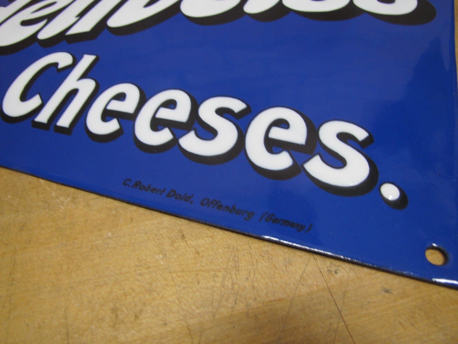EDELWEISS CHEESES Old Porcelain Store Display Ad Sign C R Dold Offenburg Germany