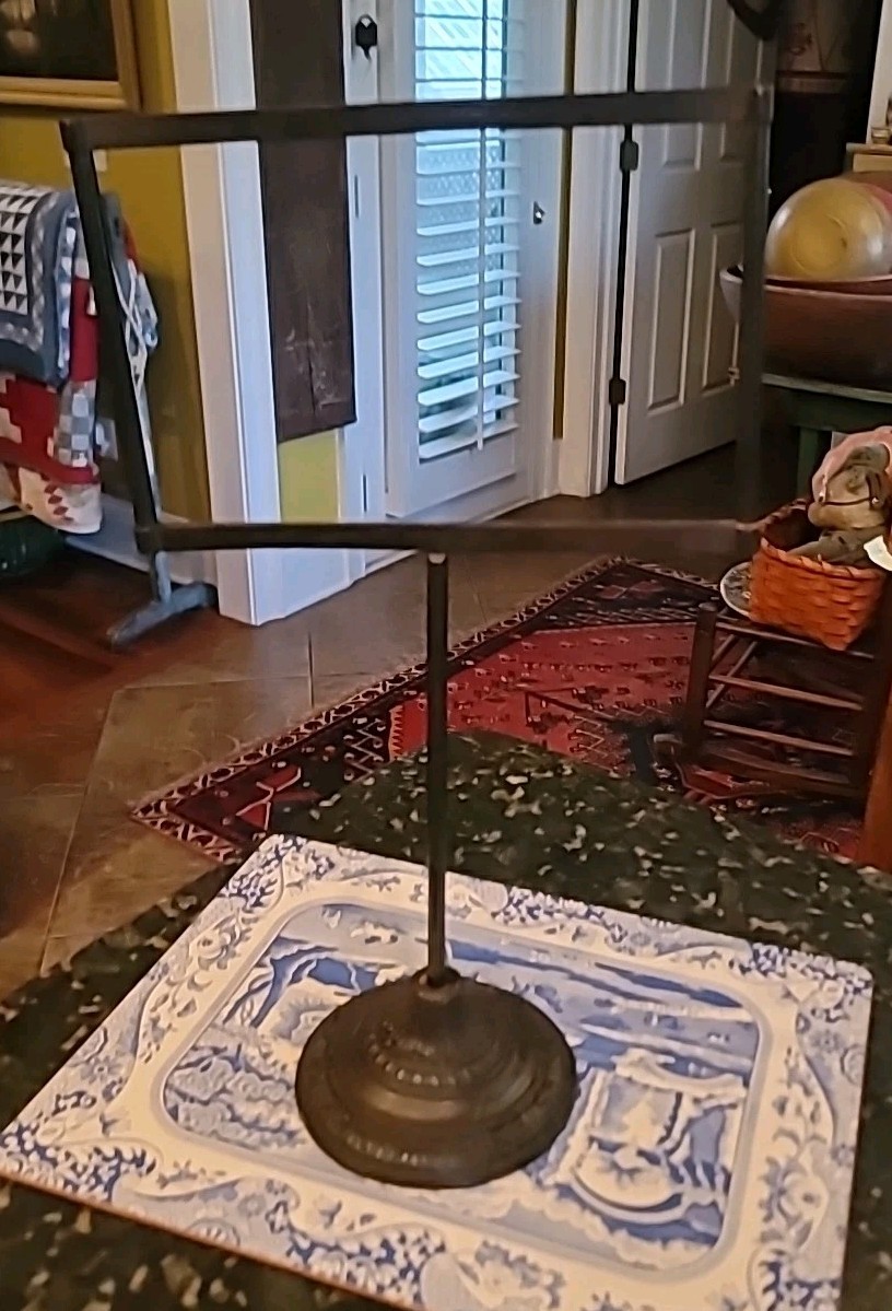 Store Advertising Sign Display Stand Cast Iron 1800s RARE All Original
