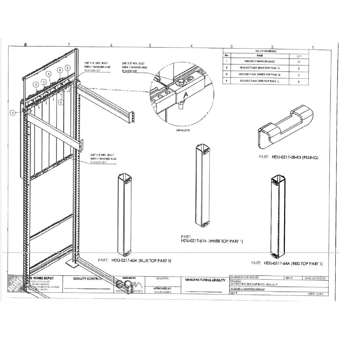 20′ PEX Pipe Side Rack – EQ Manufacturas, S.A. de C.V., Custom Fabrication