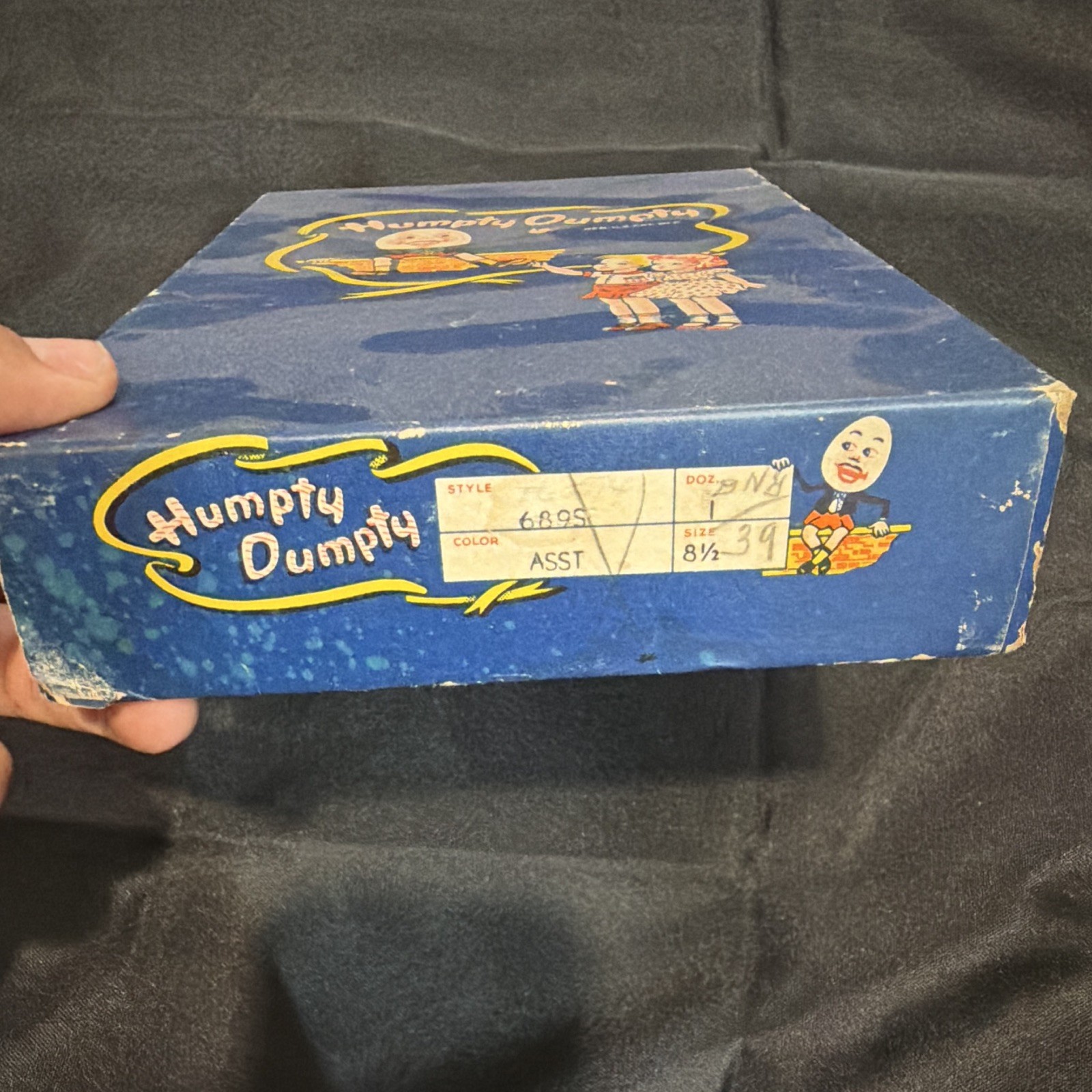 Antique 1930s 1940s Vtg Humpty Dumpty Box Display nursery decor Store Advertize