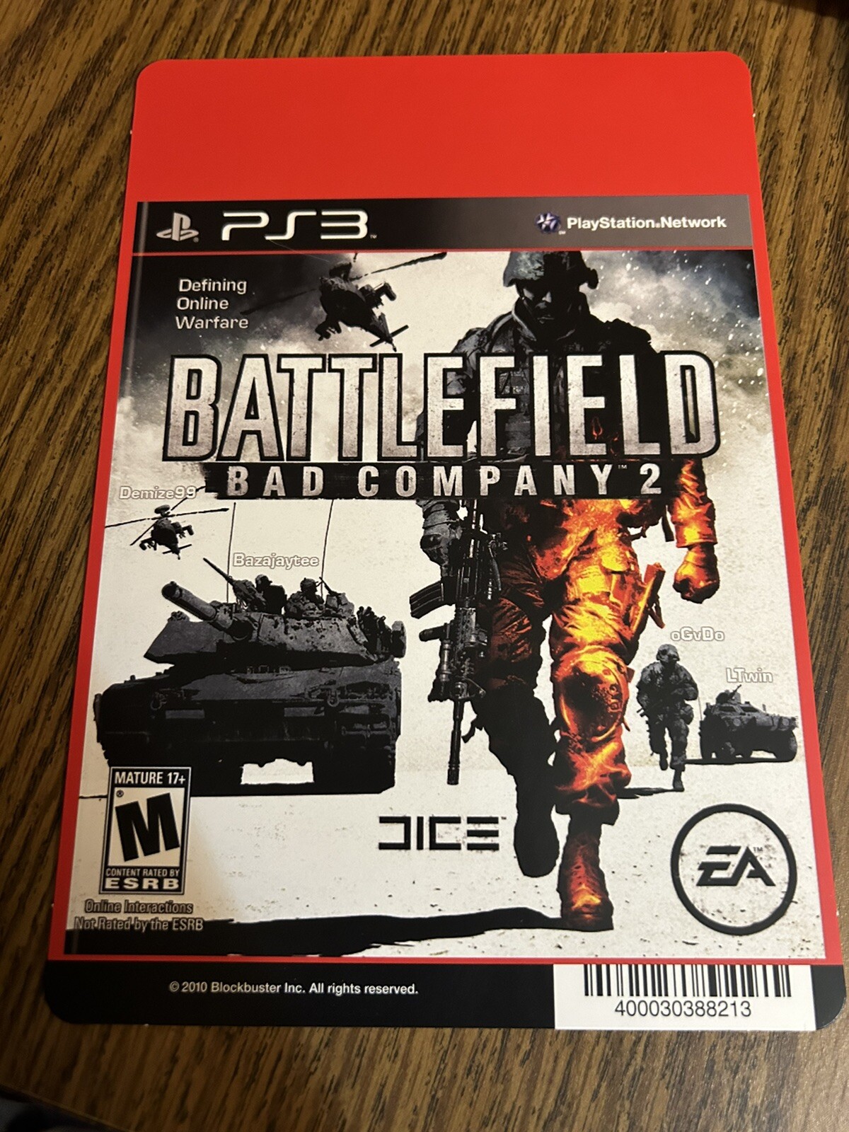 SONY PS3 Battlefield Bad Company 2 BLOCKBUSTER VIDEO SHELF BACKER CARD 5.5″X8″