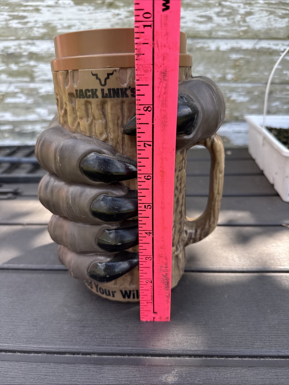 Jack Links Beef Jerky Store Display -Plastic Advertising Cup -Sasquatch Hand