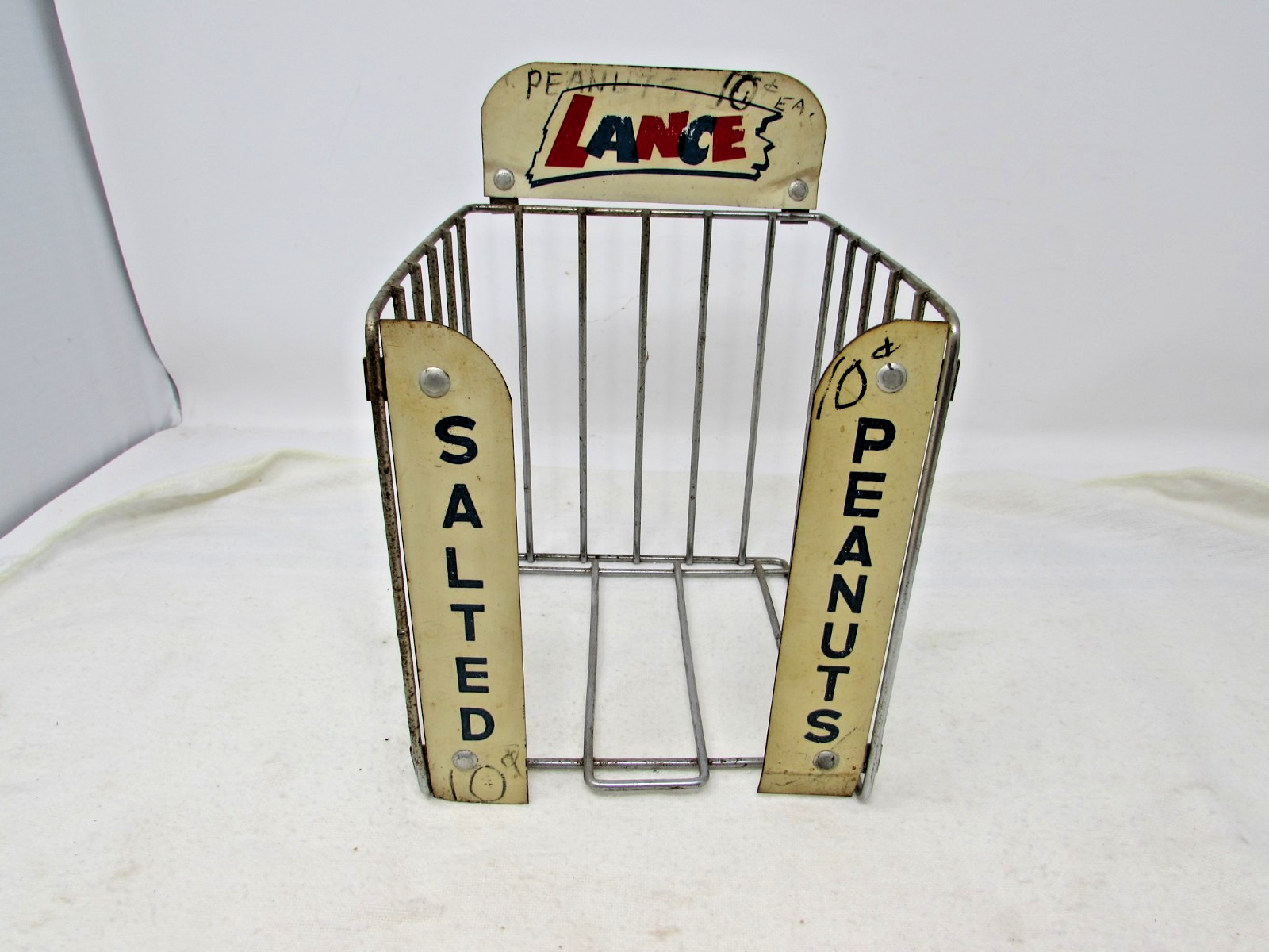 Vintage Chrome Wire Rack Lance Salted Peanuts Store Display