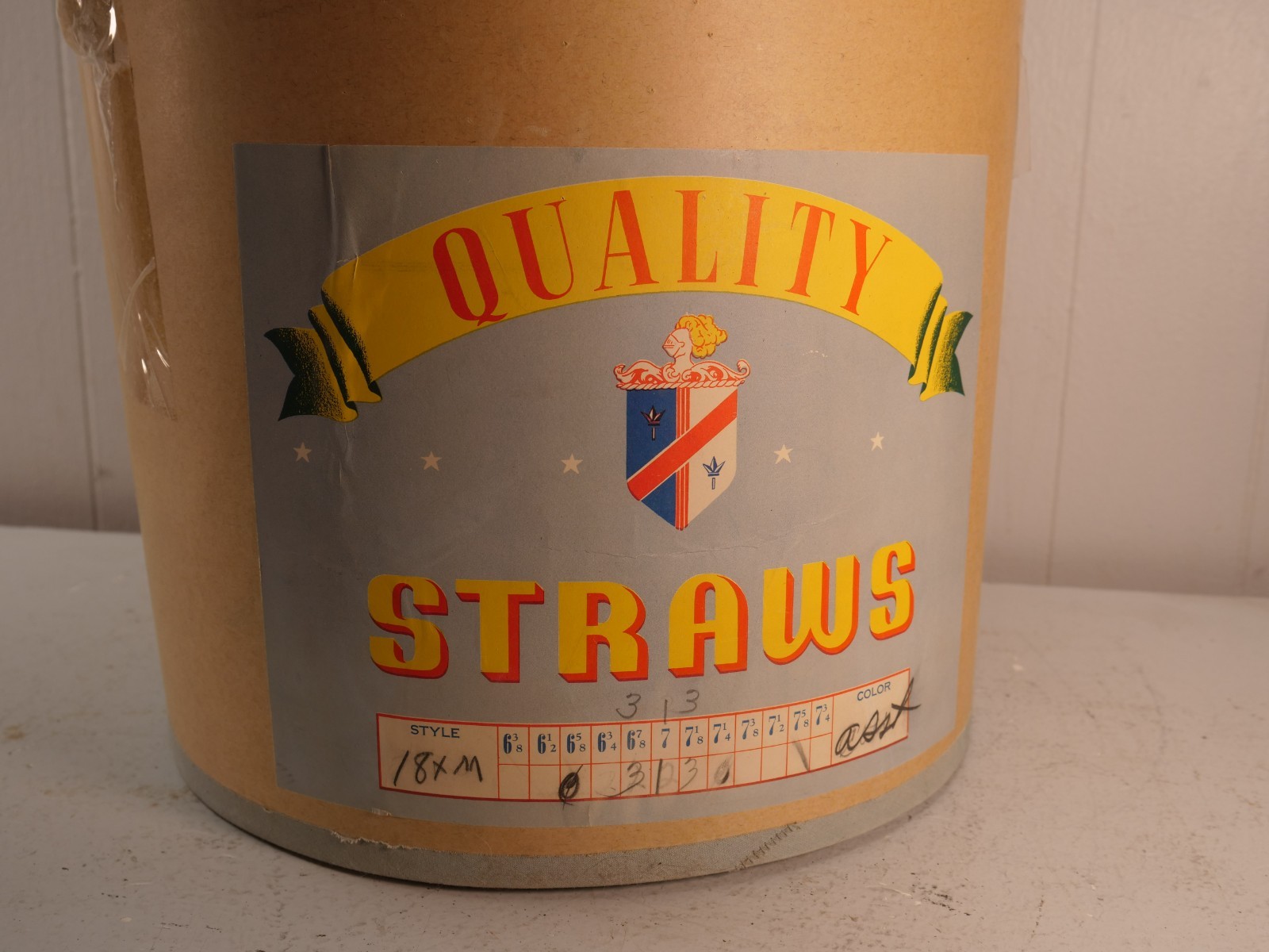 Vintage Quality Straws Hat Box Store Display